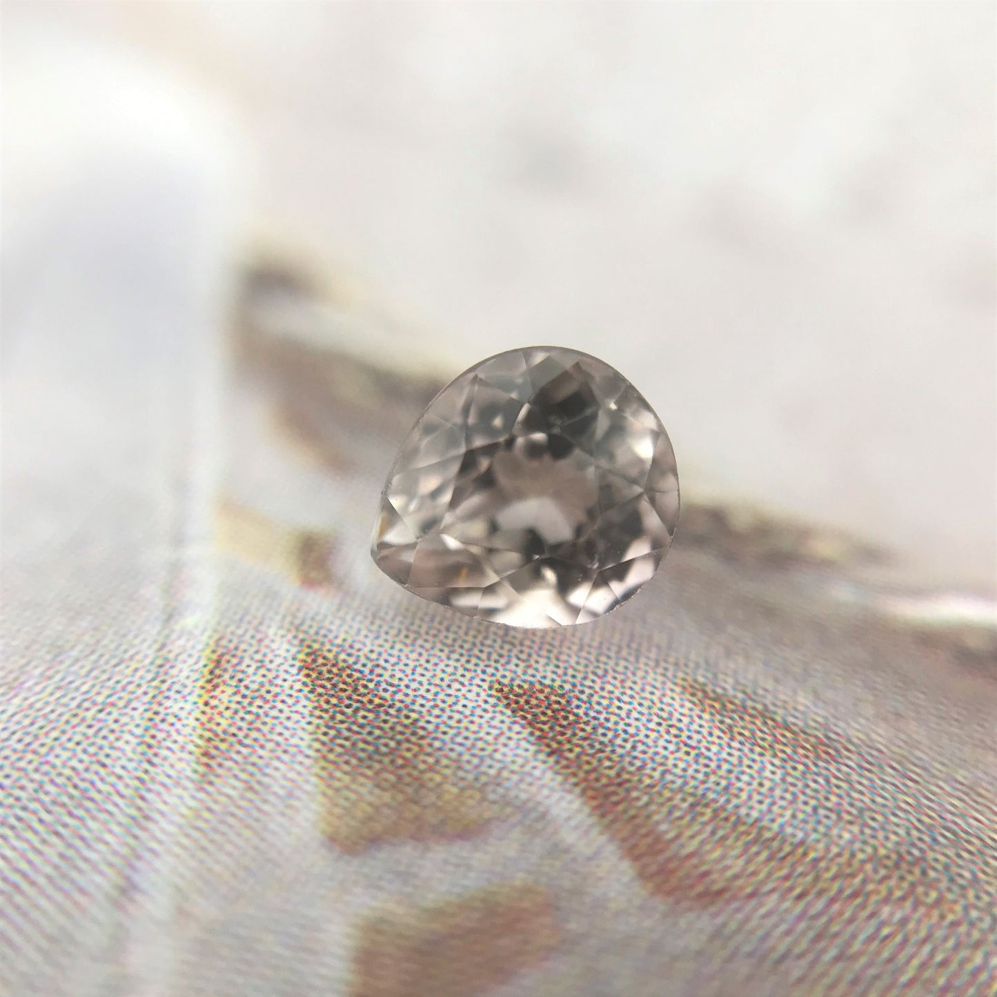 0.73 ct Natural Pink Tourmaline 5.3x4.7mm Faceted Loose Unmounted Gemstone Pear Cut Very Light Pink