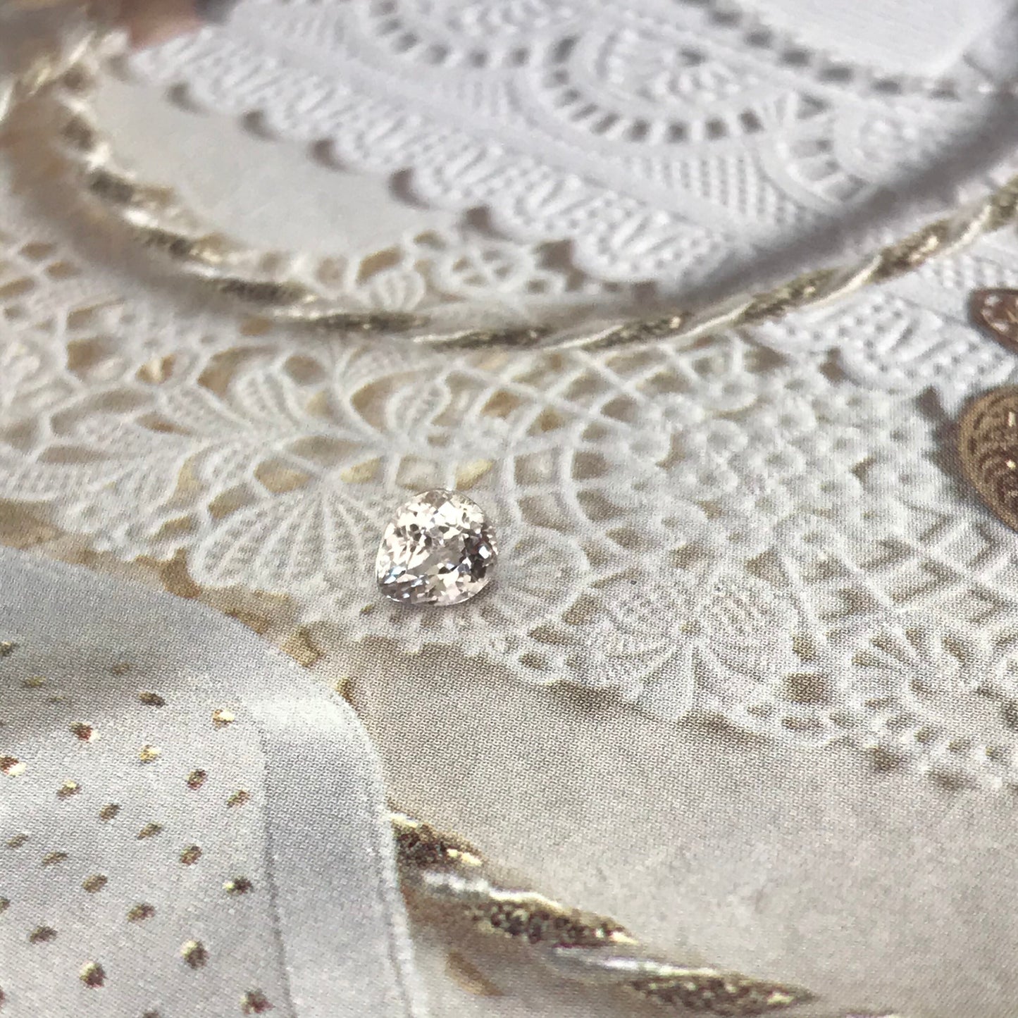 0.73 ct Natural Pink Tourmaline 5.3x4.7mm Faceted Loose Unmounted Gemstone Pear Cut Very Light Pink