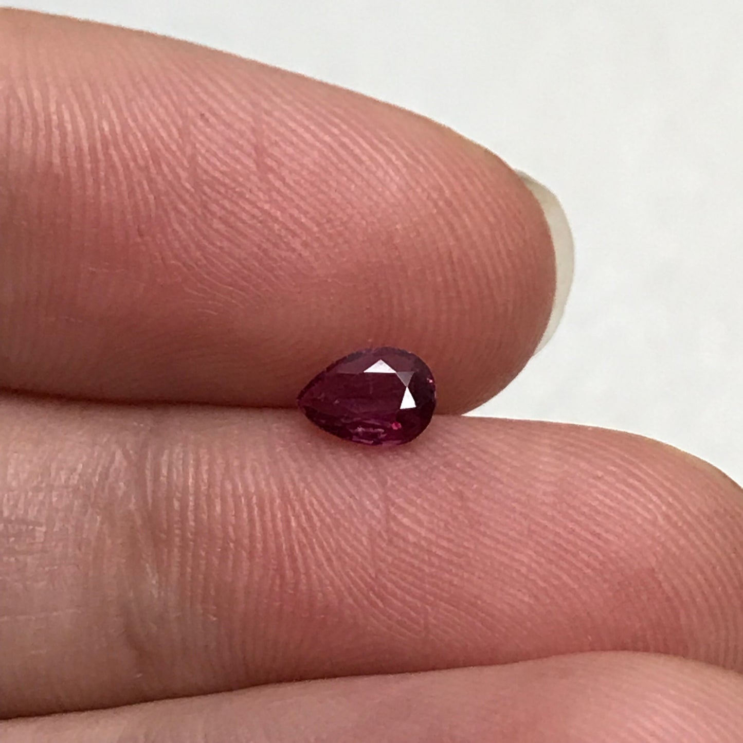 0.38 ct Natural Ruby 5.5x4mm Pear Cut, Loose Imperfect Gemstone, Faceted Gem, Red Beautiful July Birthstone, Genuine Earth Mined
