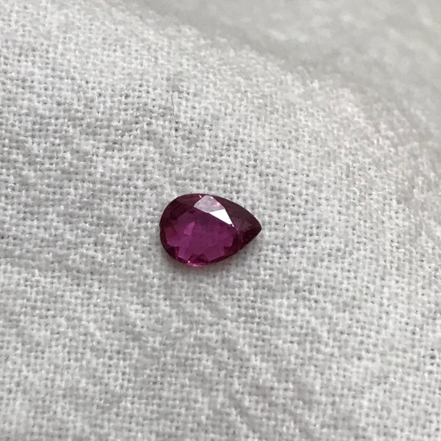 0.38 ct Natural Ruby 5.5x4mm Pear Cut, Loose Imperfect Gemstone, Faceted Gem, Red Beautiful July Birthstone, Genuine Earth Mined