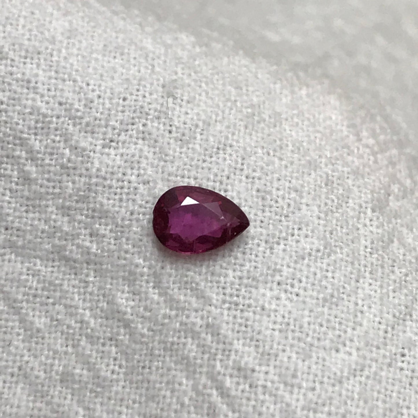 0.38 ct Natural Ruby 5.5x4mm Pear Cut, Loose Imperfect Gemstone, Faceted Gem, Red Beautiful July Birthstone, Genuine Earth Mined