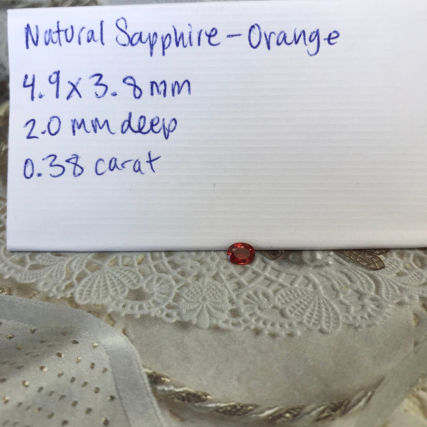 Natural Reddish Orange Sapphire 5x4mm 0.38 Carat Oval Cut Faceted Gem Loose Unmounted Gemstone Earth Mined Beryllium Treated