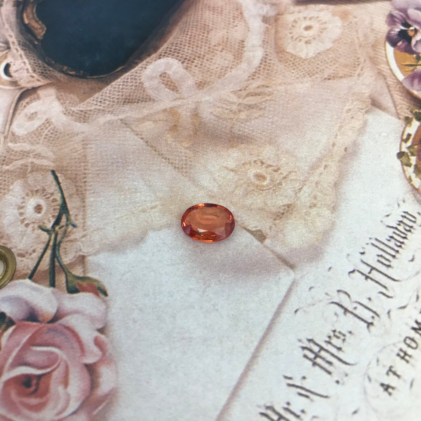 Natural Orange Sapphire 9x6.7mm 1.98 Carats Oval Cut Faceted Gem Loose Unmounted Gemstone Earth Mined Beryllium Treated