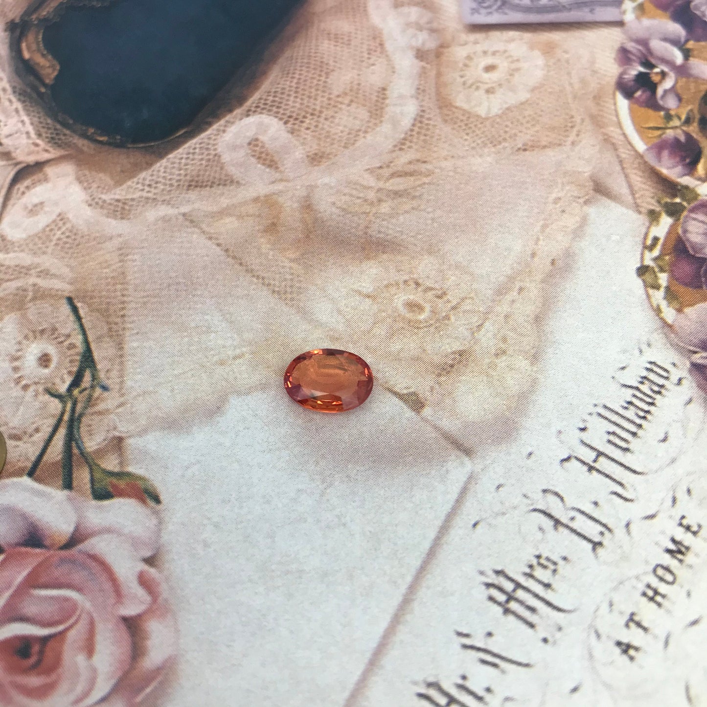 Natural Orange Sapphire 9x6.7mm 1.98 Carats Oval Cut Faceted Gem Loose Unmounted Gemstone Earth Mined Beryllium Treated