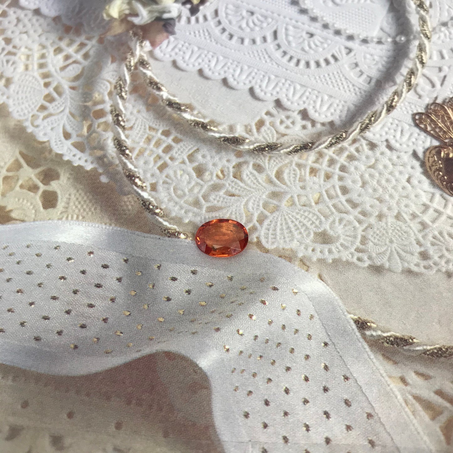 Natural Orange Sapphire 9x6.7mm 1.98 Carats Oval Cut Faceted Gem Loose Unmounted Gemstone Earth Mined Beryllium Treated