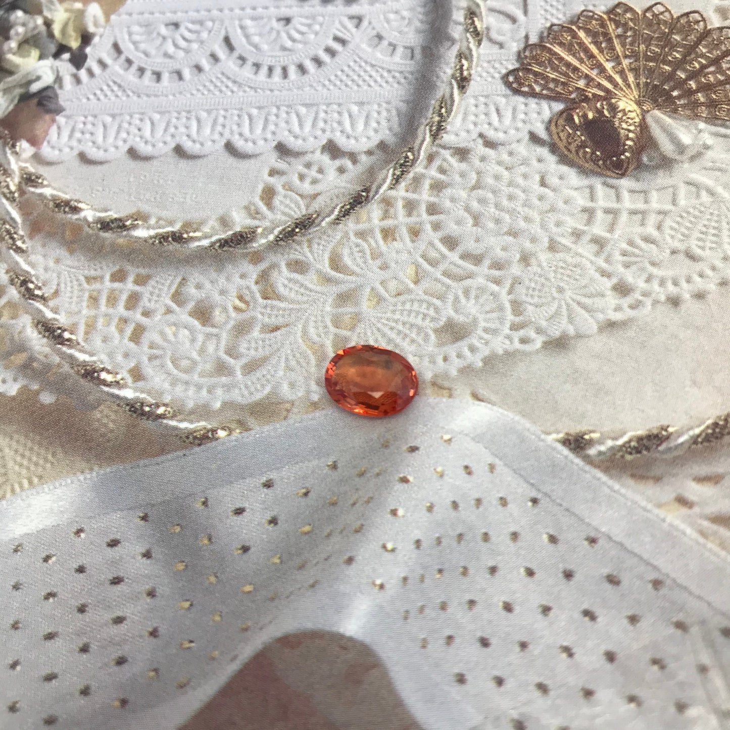 Natural Orange Sapphire 9x6.7mm 1.98 Carats Oval Cut Faceted Gem Loose Unmounted Gemstone Earth Mined Beryllium Treated