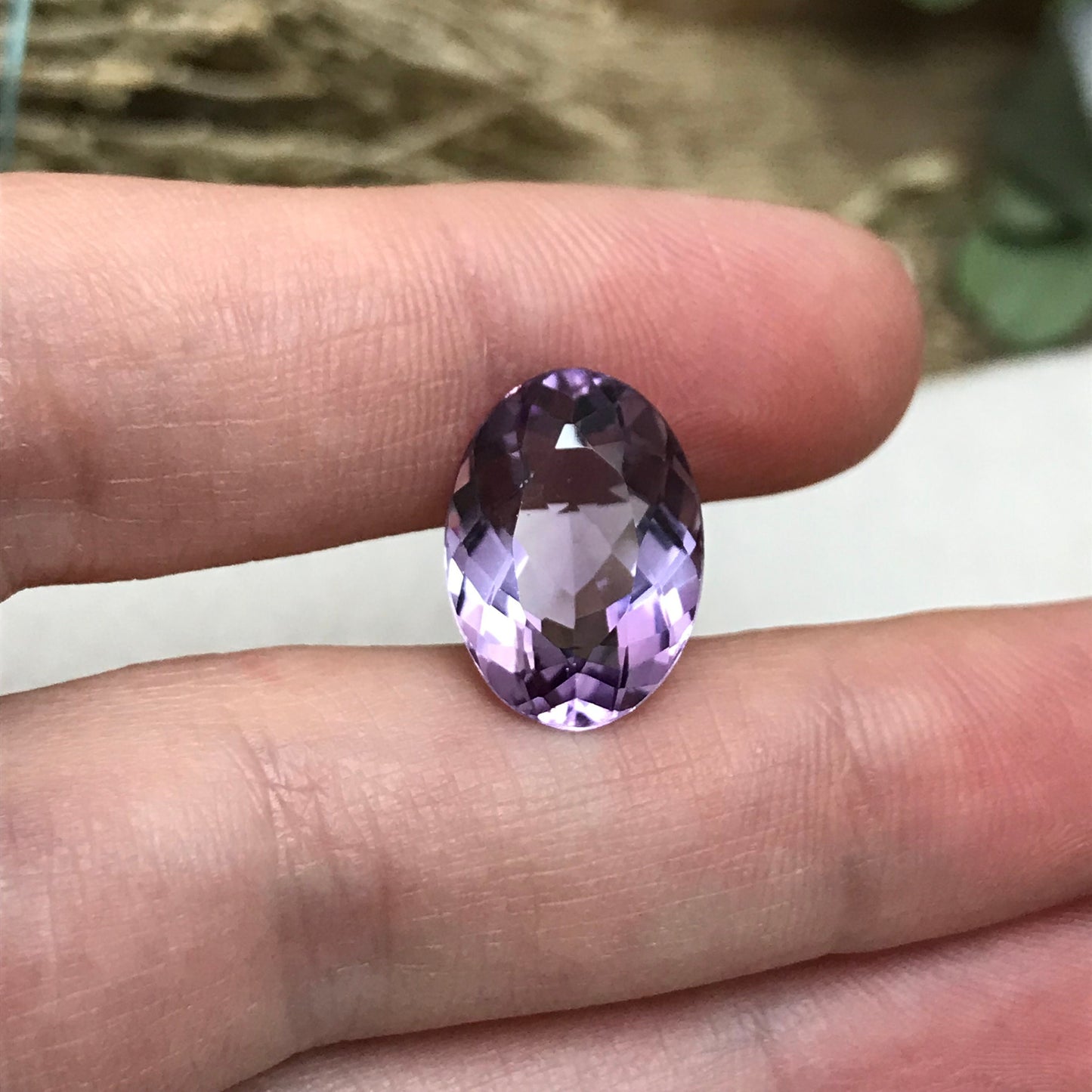 6.9 ct Light Purple Amethyst 15.5x11 Oval, Nice Cut Loose Natural Gem Reclaimed/Recycled Gemstone, Faceted, February Birthstone Large