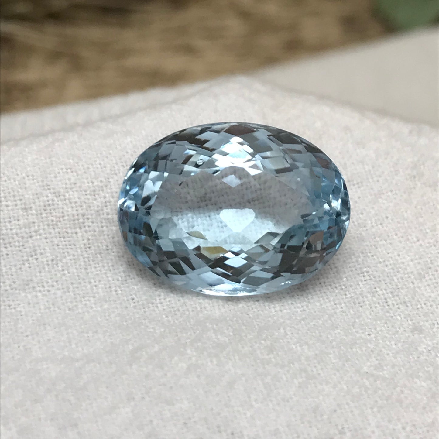 23 carat, Light Blue Topaz 19.3x14.3mm Oval Cut Gem Tested Loose Reclaimed/Recycled Gemstone, Sky Blue, December Birthstone, 19x14mm