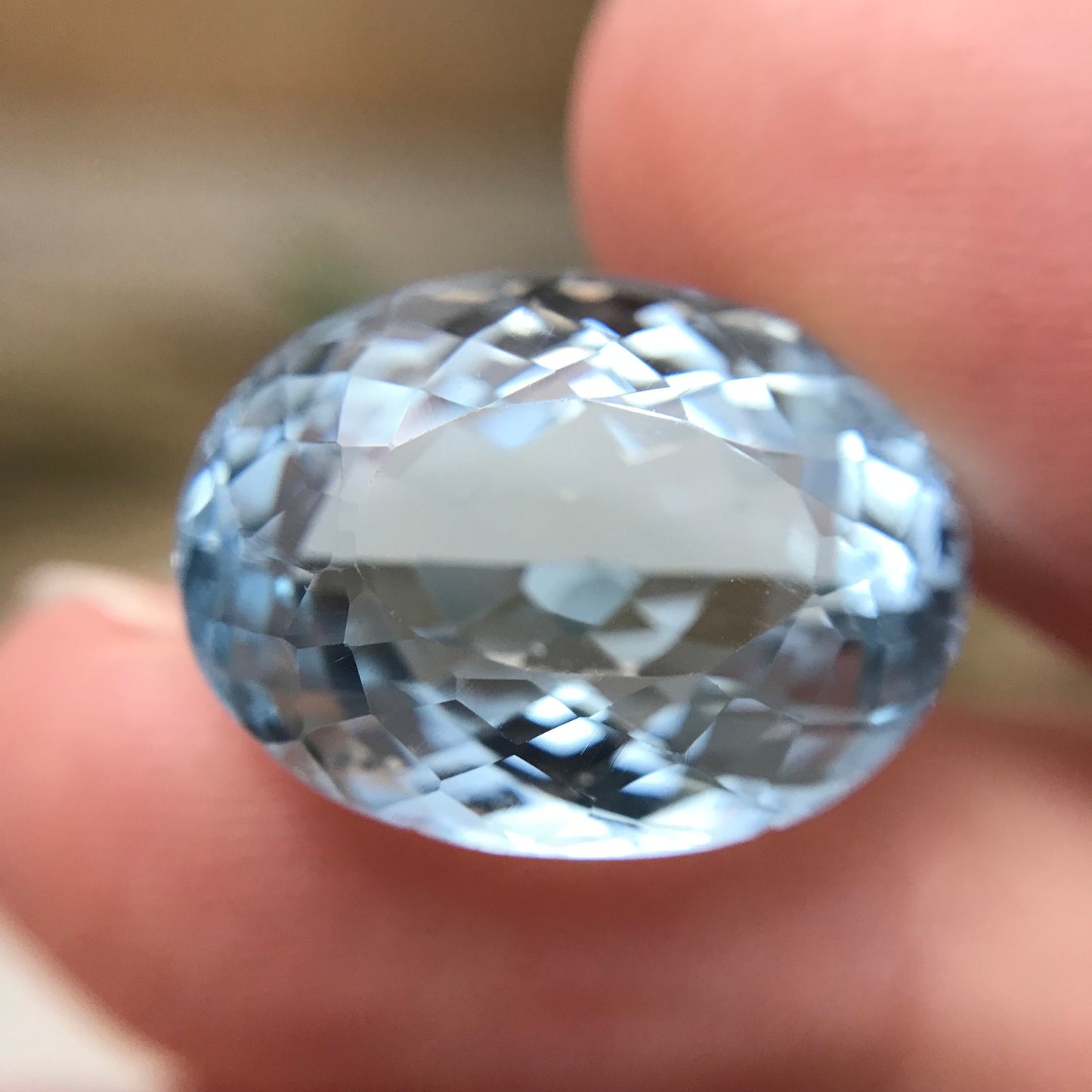 23 carat, Light Blue Topaz 19.3x14.3mm Oval Cut Gem Tested Loose Reclaimed/Recycled Gemstone, Sky Blue, December Birthstone, 19x14mm