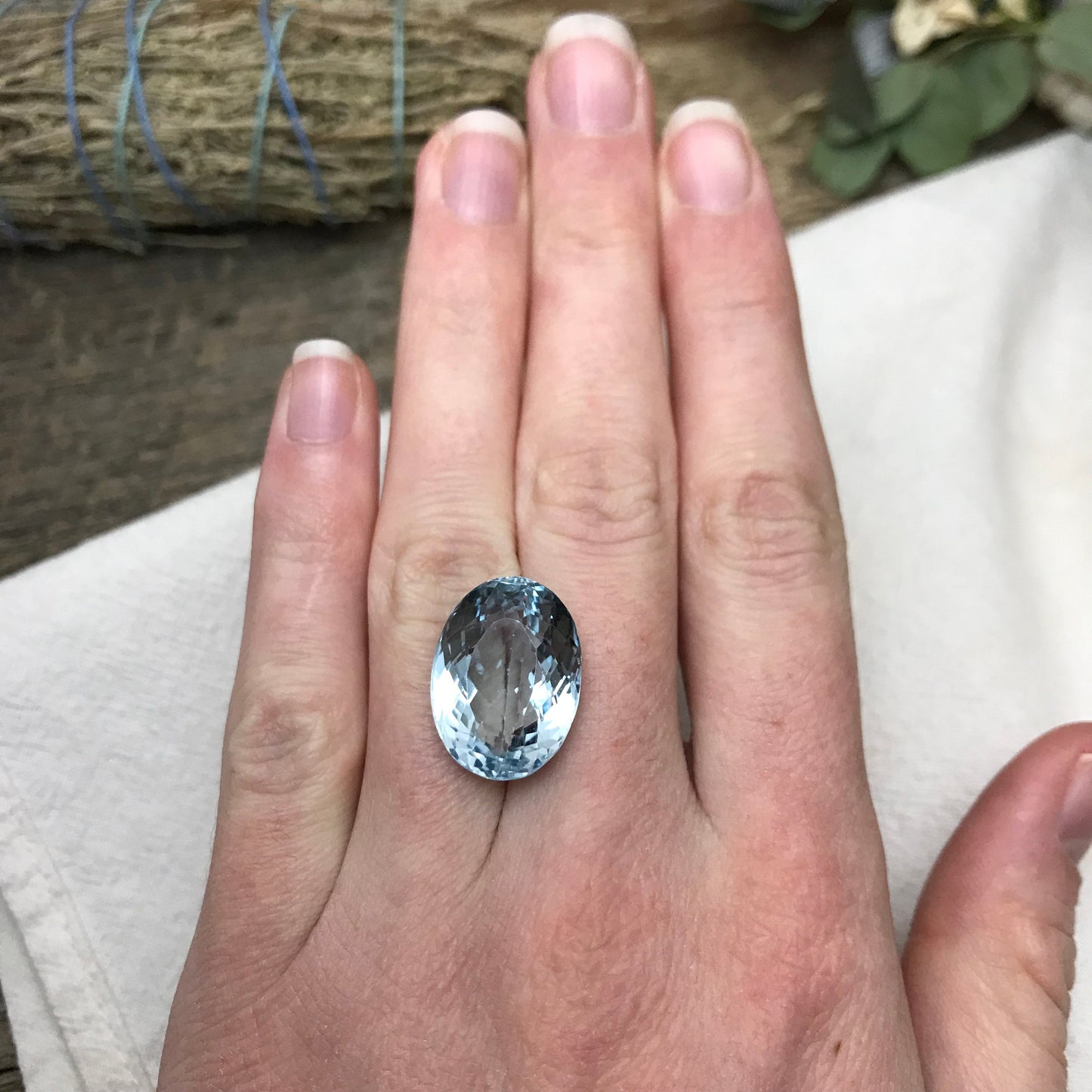 23 carat, Light Blue Topaz 19.3x14.3mm Oval Cut Gem Tested Loose Reclaimed/Recycled Gemstone, Sky Blue, December Birthstone, 19x14mm