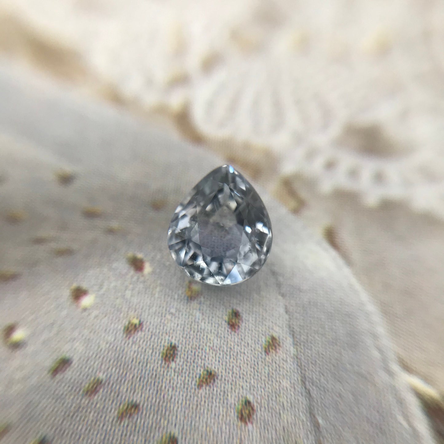 Natural Light Violet Blue Sapphire 0.88 carat 6 x 5.2 mm Pear Cut, Faceted Loose Gemstone Light Purple Blue Unmounted Gem 6 x 5mm