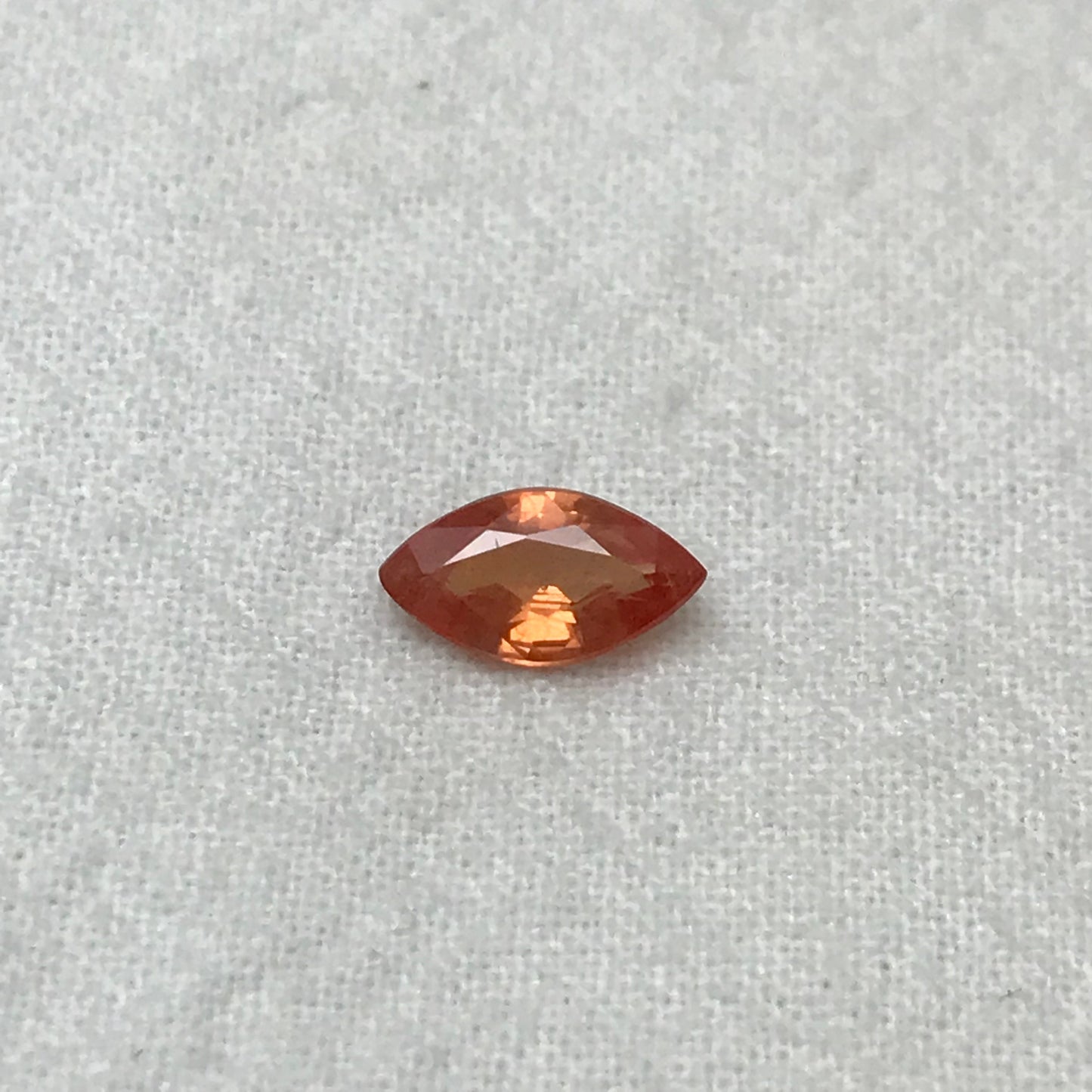 1 ct Natural Orange Sapphire 9x5mm Marquise Cut Faceted Gem Loose Reddish Orange, Beryllium Treated Sapphire