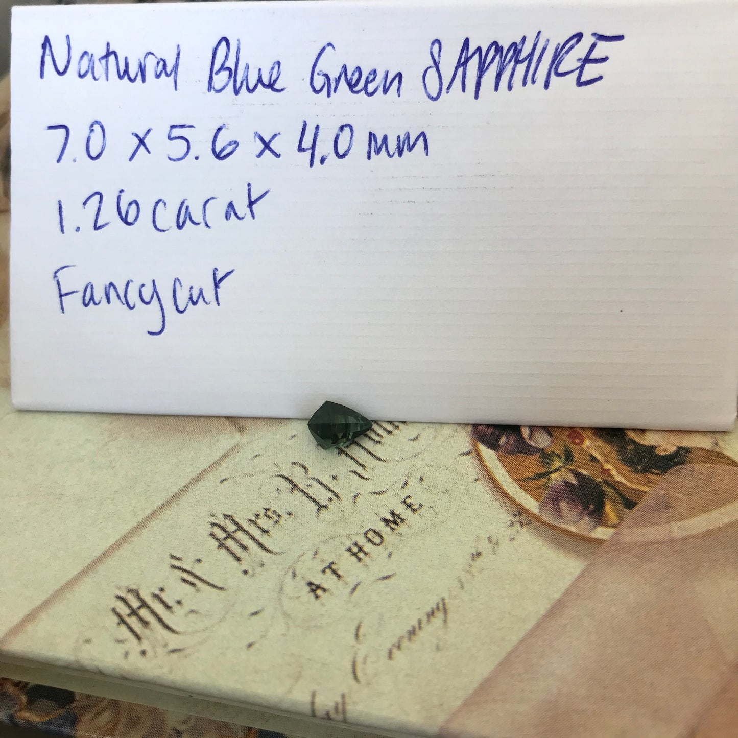 Natural Green Blue Sapphire 1.26 carat 7x5.6x4 mm Genuine Loose Unmounted Faceted Gemstone Sapphire - Unique Cut - One of a kind