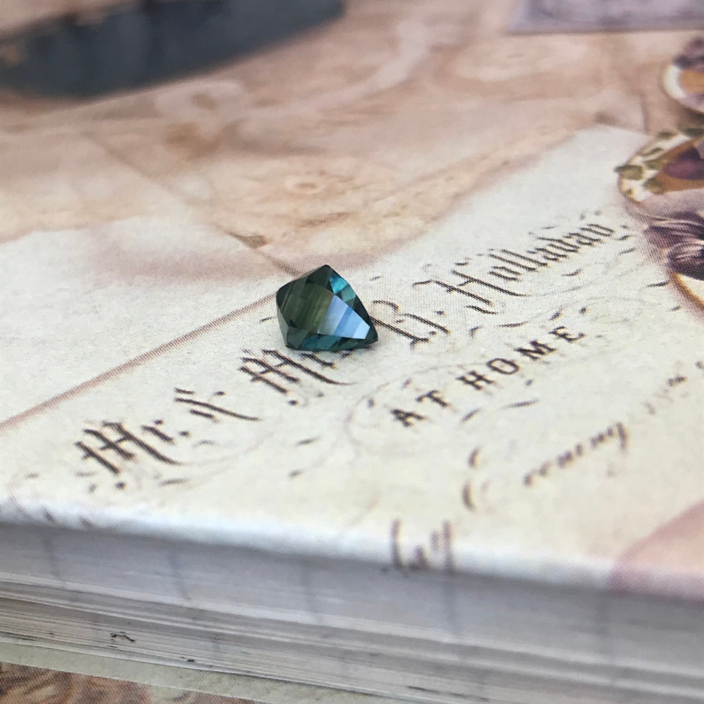 Natural Green Blue Sapphire 1.26 carat 7x5.6x4 mm Genuine Loose Unmounted Faceted Gemstone Sapphire - Unique Cut - One of a kind