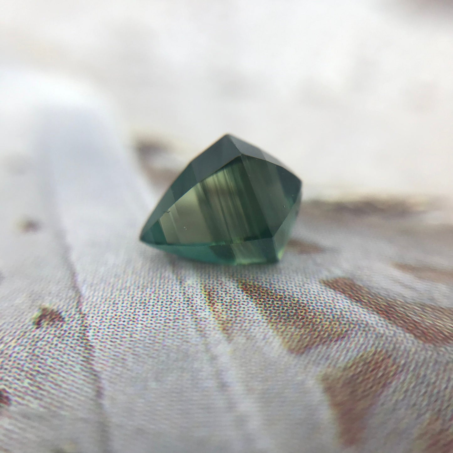 Natural Green Blue Sapphire 1.26 carat 7x5.6x4 mm Genuine Loose Unmounted Faceted Gemstone Sapphire - Unique Cut - One of a kind
