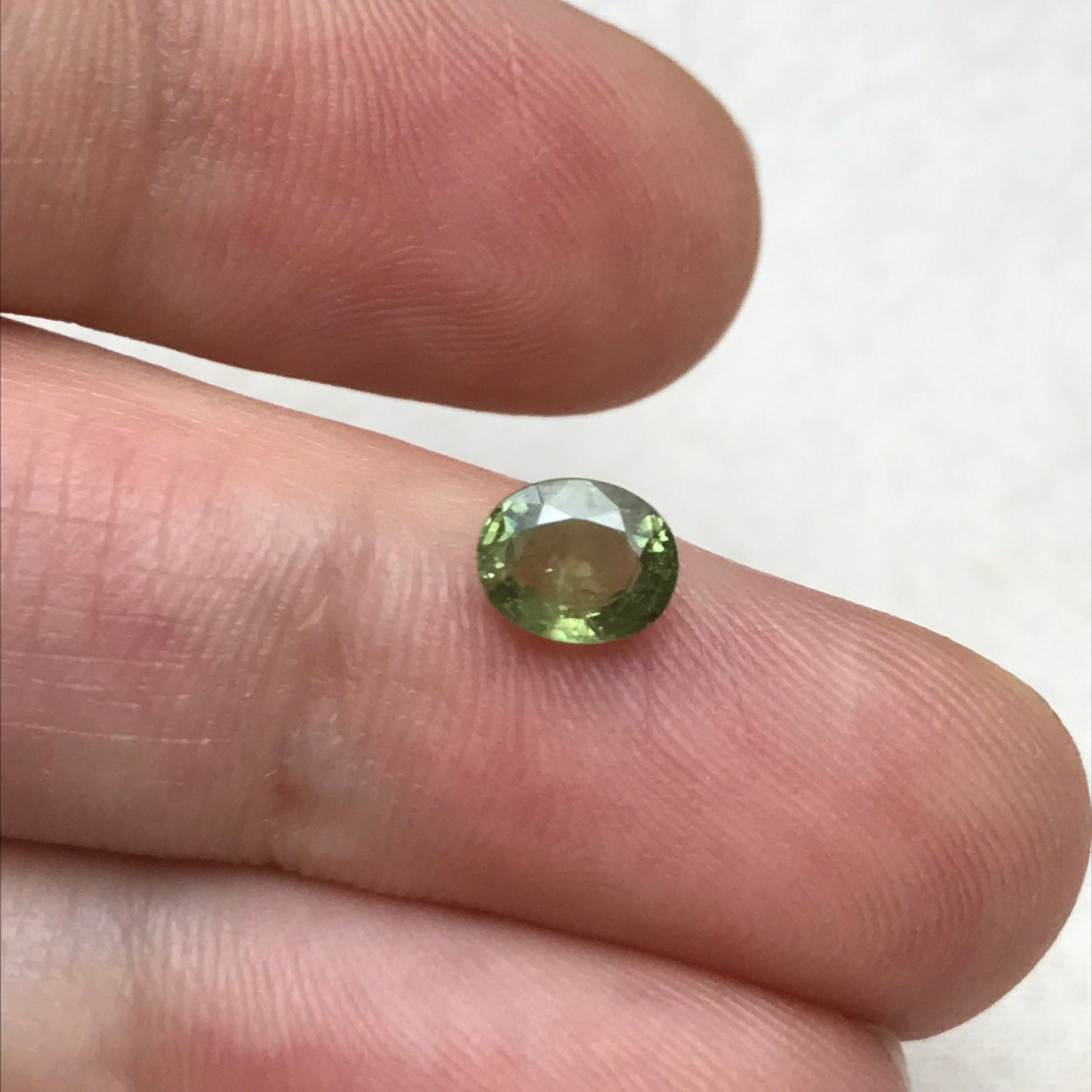 0.87 ct Natural Demantoid Garnet 6x5mm Oval Cut, Faceted Loose Green Garnet, Unmounted Gemstone