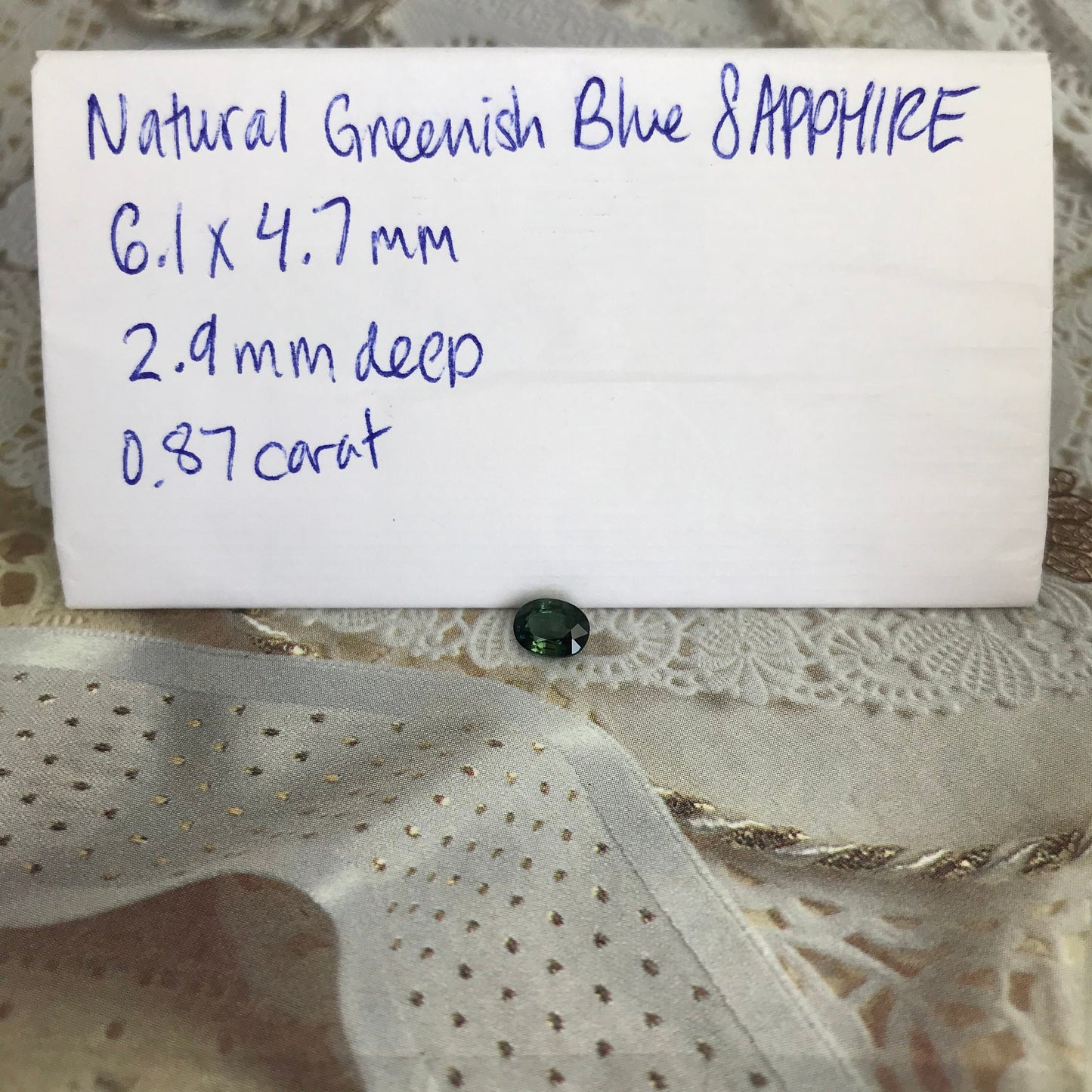 Natural Greenish Blue Sapphire 6x4.7mm Oval 0.87 Carat Heated Corundum, Green Blue Faceted Loose, Gemstone Earth Mined Gem US Seller