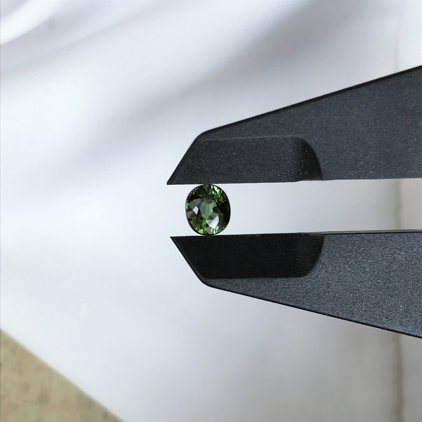 Natural Green Tourmaline 0.97 carats 5.7x5.1mm Oval Cut, Faceted Unmounted Loose Gemstone, Genuine Earth Mined Gem