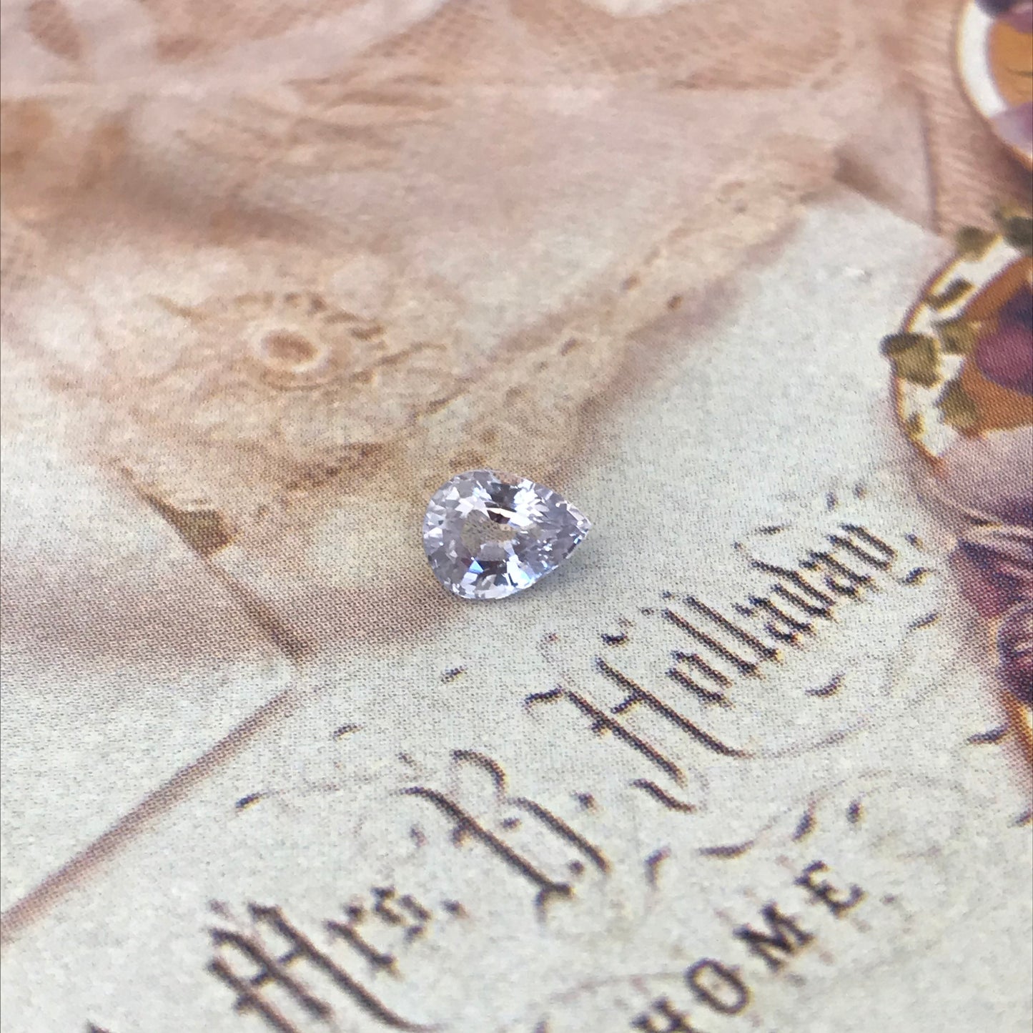 Lavender Natural Sapphire 0.81 carat 6 x 5 mm Pear Cut, Faceted Loose Gemstone Light Purple Unmounted Gem