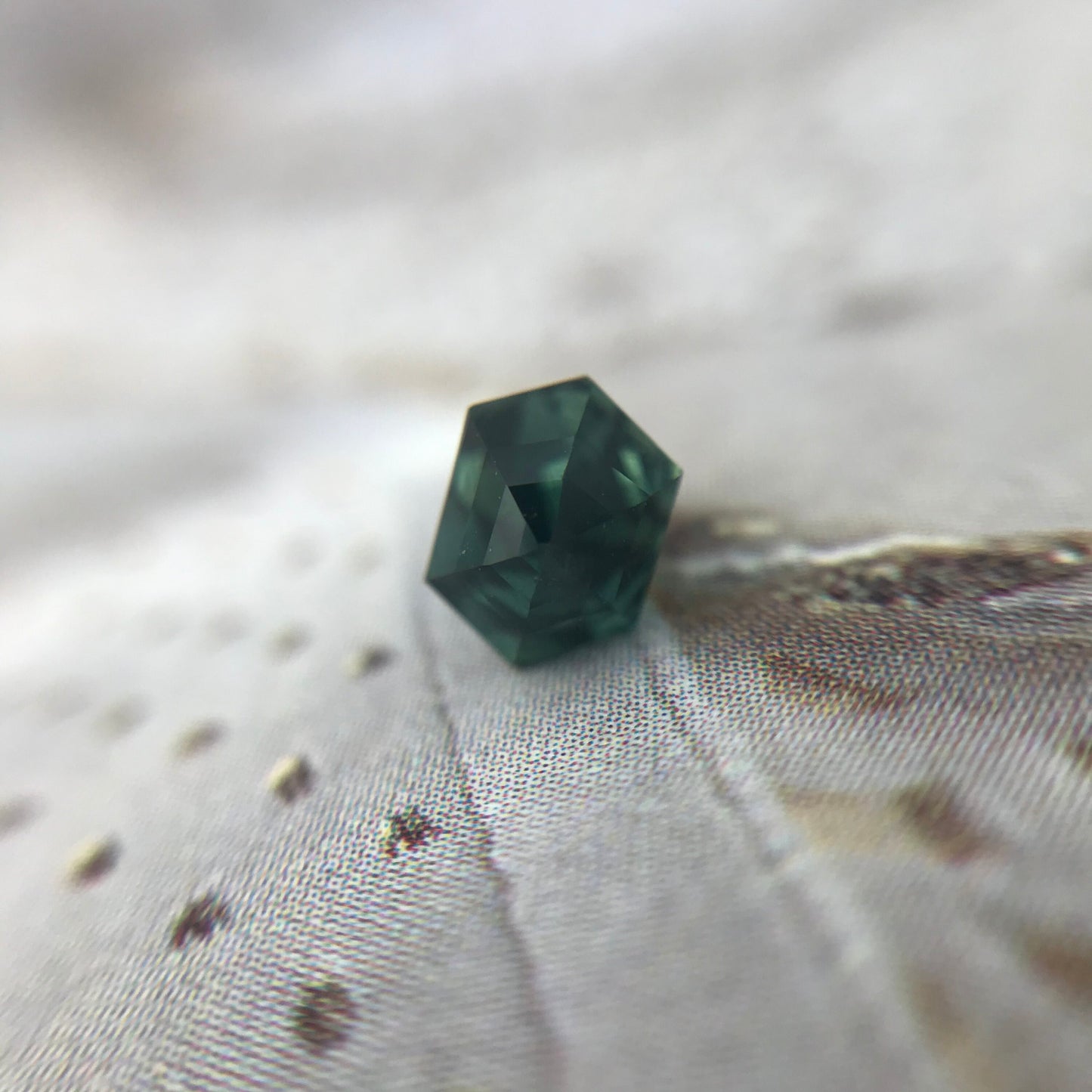 Natural Green Blue Sapphire 1.26 carat 7x5.6x4 mm Genuine Loose Unmounted Faceted Gemstone Sapphire - Unique Cut - One of a kind