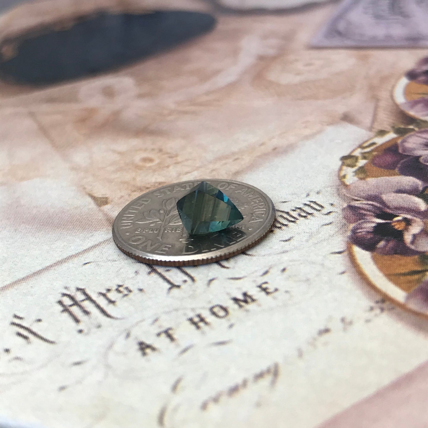 Natural Green Blue Sapphire 1.26 carat 7x5.6x4 mm Genuine Loose Unmounted Faceted Gemstone Sapphire - Unique Cut - One of a kind