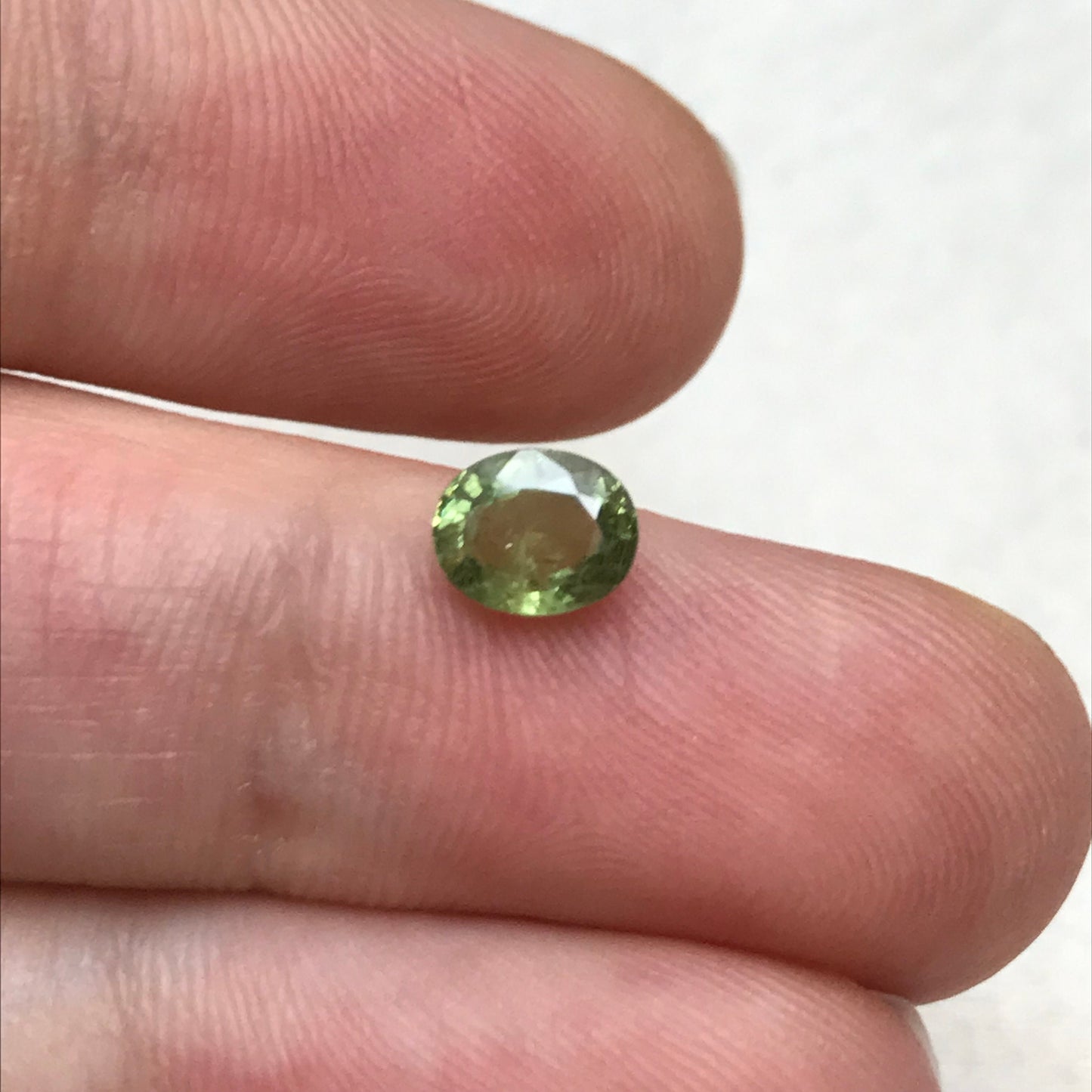 0.87 ct Natural Demantoid Garnet 6x5mm Oval Cut, Faceted Loose Green Garnet, Unmounted Gemstone