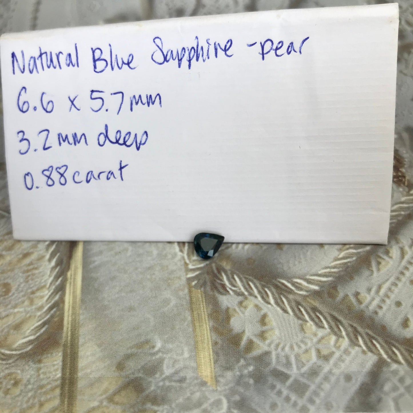 Natural Deep Blue Sapphire 6.6x5.7mm Pear Cut 0.88 carat Corundum Faceted Loose Unmounted Gemstone Earth Mined Genuine Stone