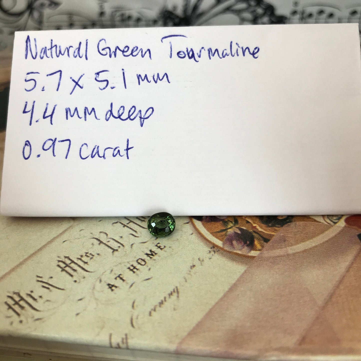 Natural Green Tourmaline 0.97 carats 5.7x5.1mm Oval Cut, Faceted Unmounted Loose Gemstone, Genuine Earth Mined Gem