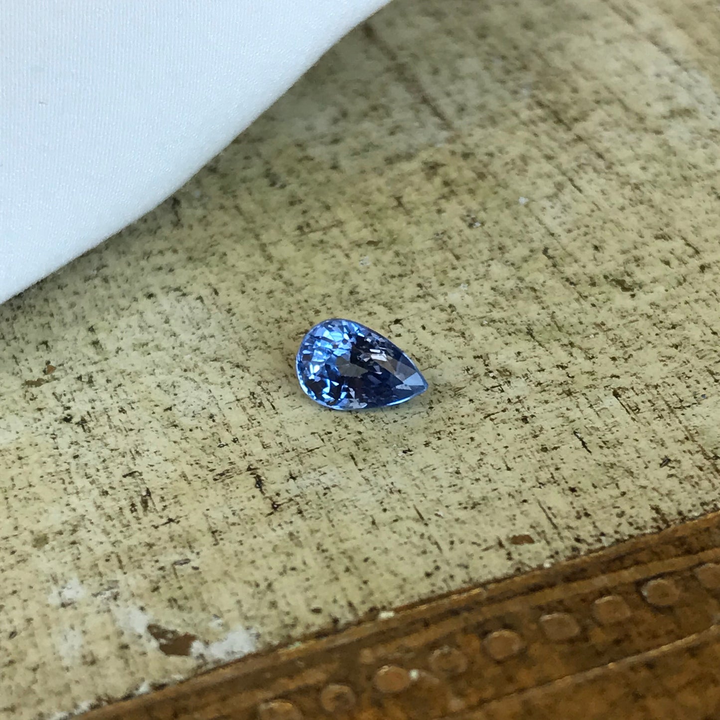 Natural Blue Sapphire GLASS FILLED 0.75 Carat 6x4mm Pear Corundum Unmounted Gem Faceted Loose Gemstone