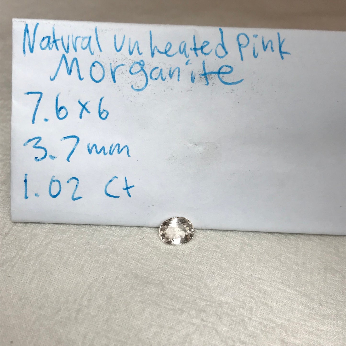 1 carat Morganite 7.5x6 Oval Cut Peach Morganite, Faceted Gem Loose Gemstone, Unmounted Stone