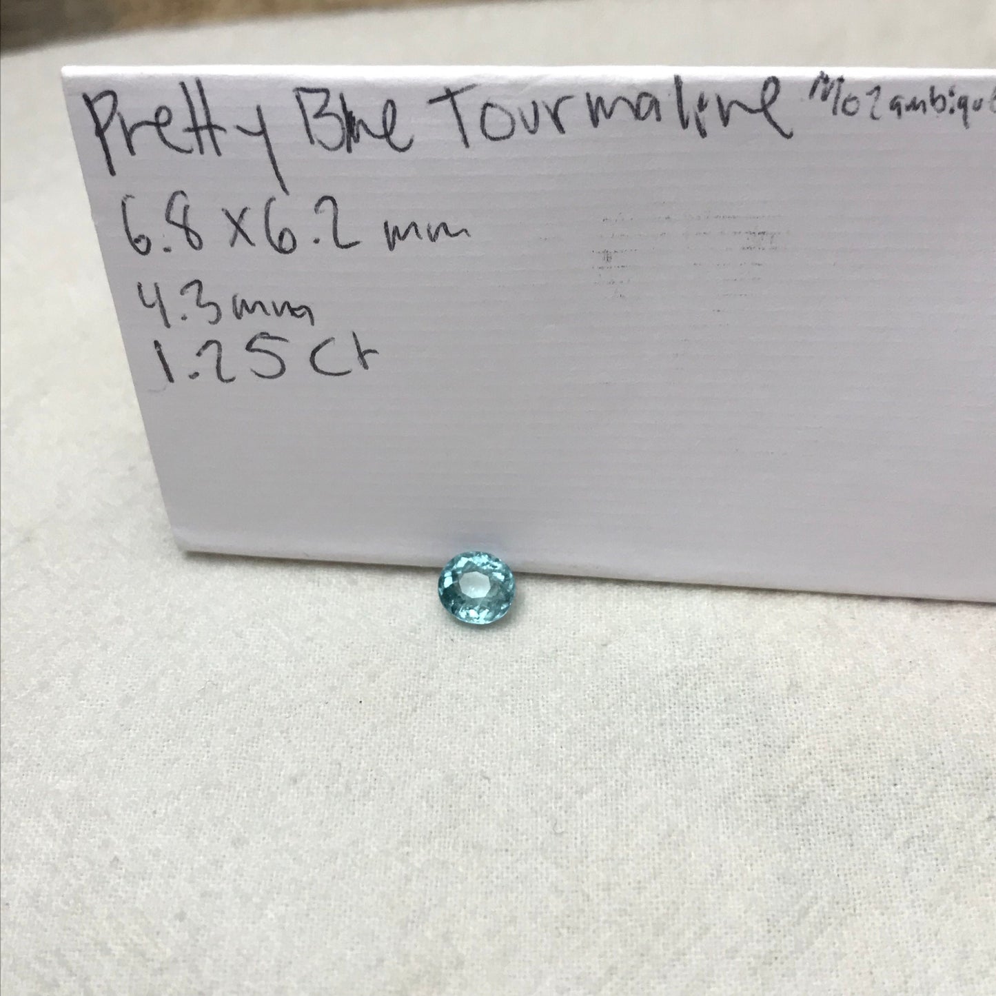 Natural Greenish Blue Tourmaline 1.25 Carat Gorgeous Color 6.8x6.2mm Faceted Loose Gemstone Seafoam Blue Tourmaline