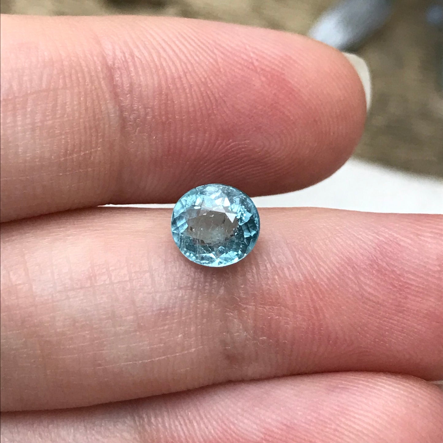 Natural Greenish Blue Tourmaline 1.25 Carat Gorgeous Color 6.8x6.2mm Faceted Loose Gemstone Seafoam Blue Tourmaline