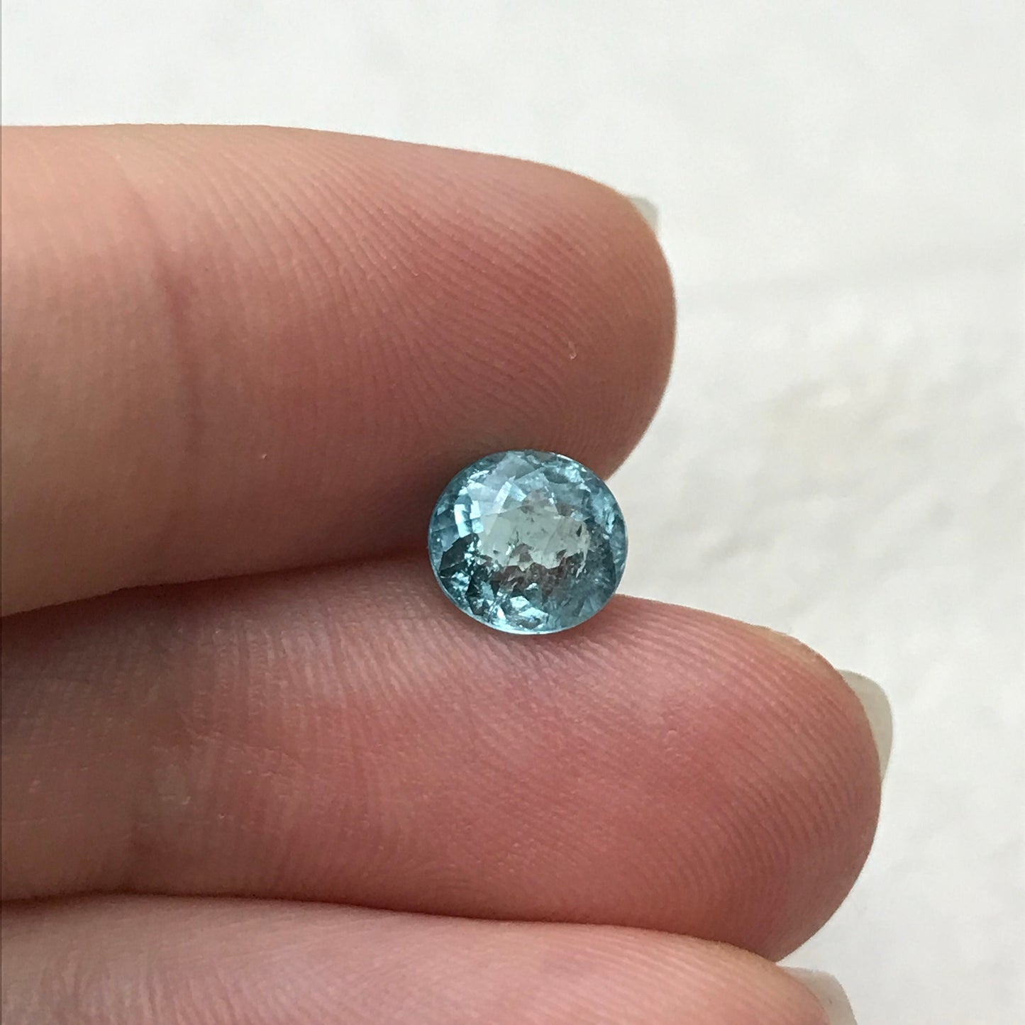 Natural Greenish Blue Tourmaline 1.25 Carat Gorgeous Color 6.8x6.2mm Faceted Loose Gemstone Seafoam Blue Tourmaline