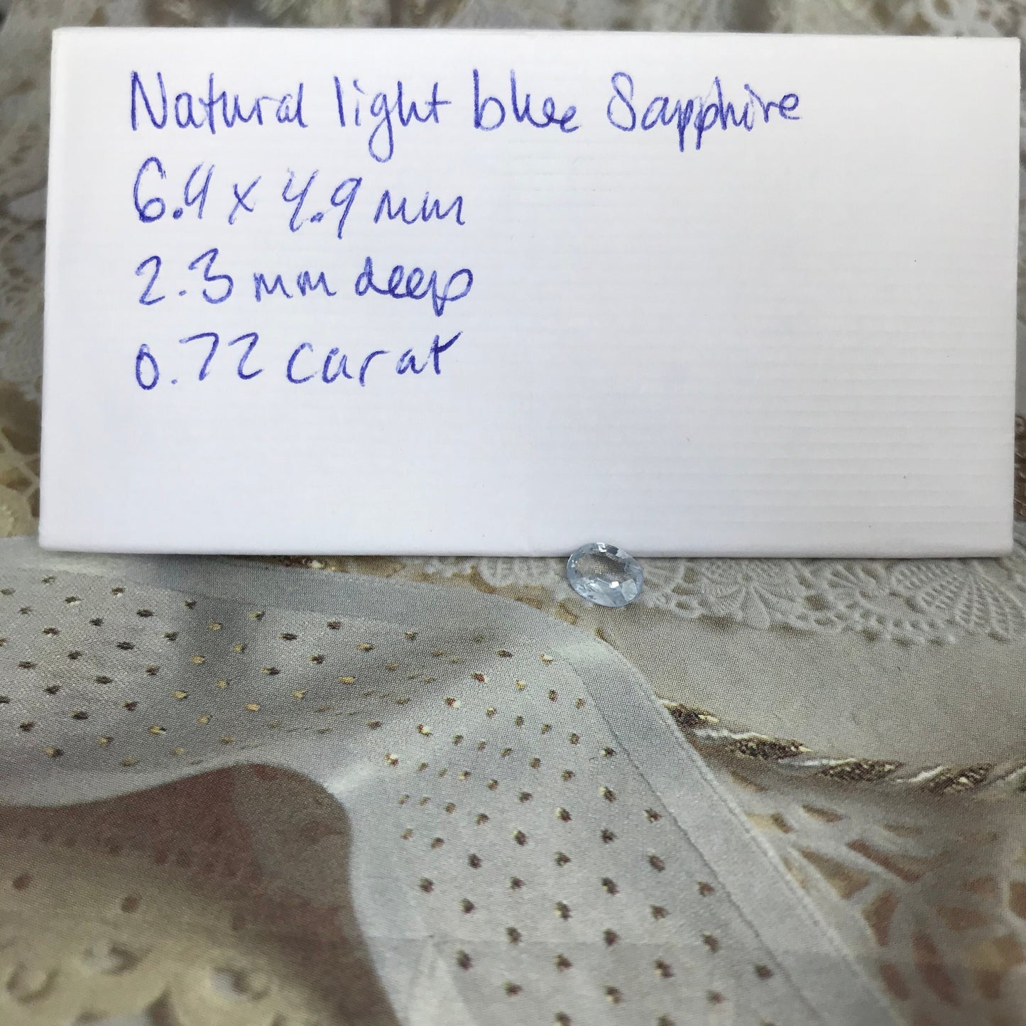 Natural Sapphire 0.72 carat 6.4x5mm Oval Cut, Faceted Loose Gemstone Very Light Purplish Blue Unmounted Gem Faint Color Sapphire