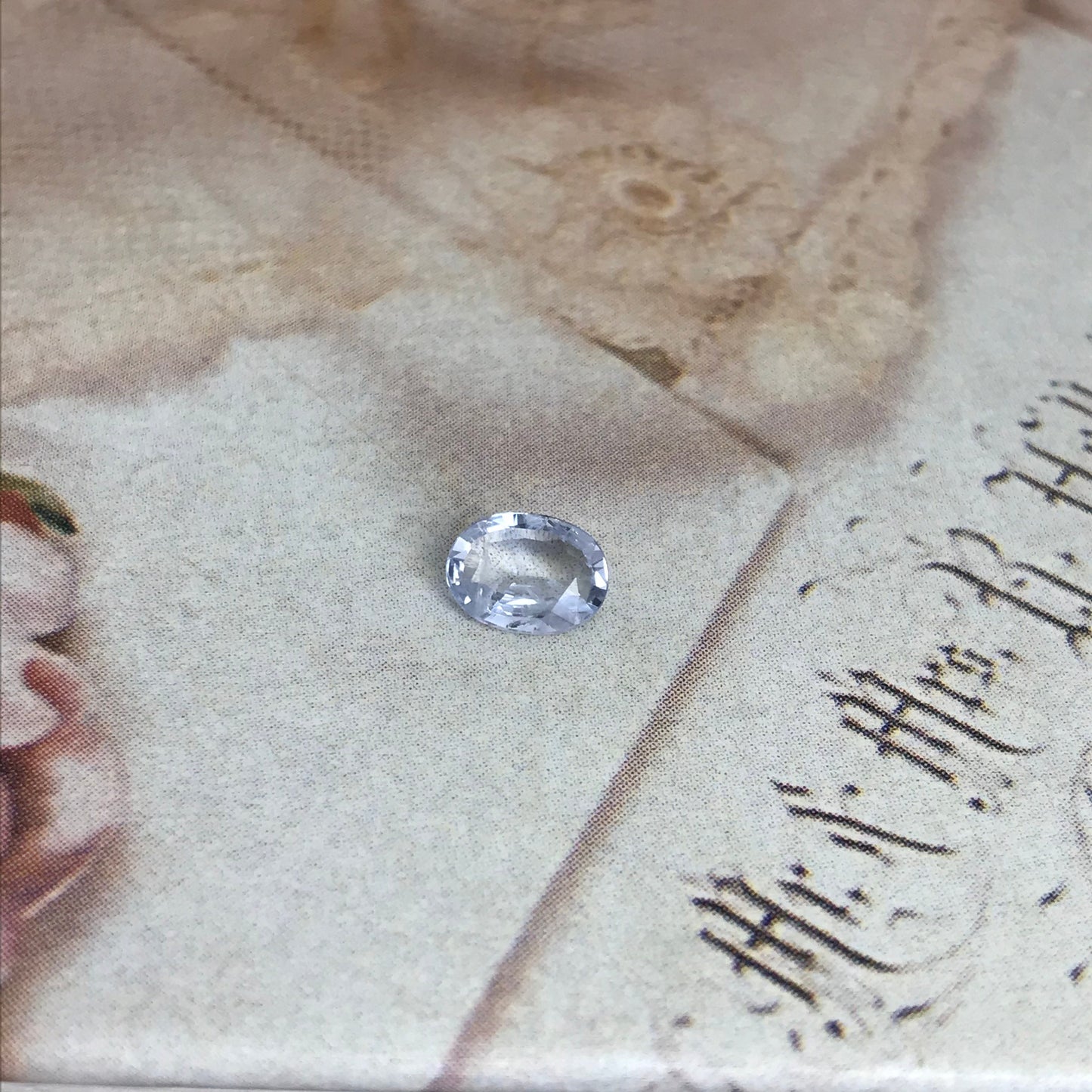 Natural Sapphire 0.72 carat 6.4x5mm Oval Cut, Faceted Loose Gemstone Very Light Purplish Blue Unmounted Gem Faint Color Sapphire