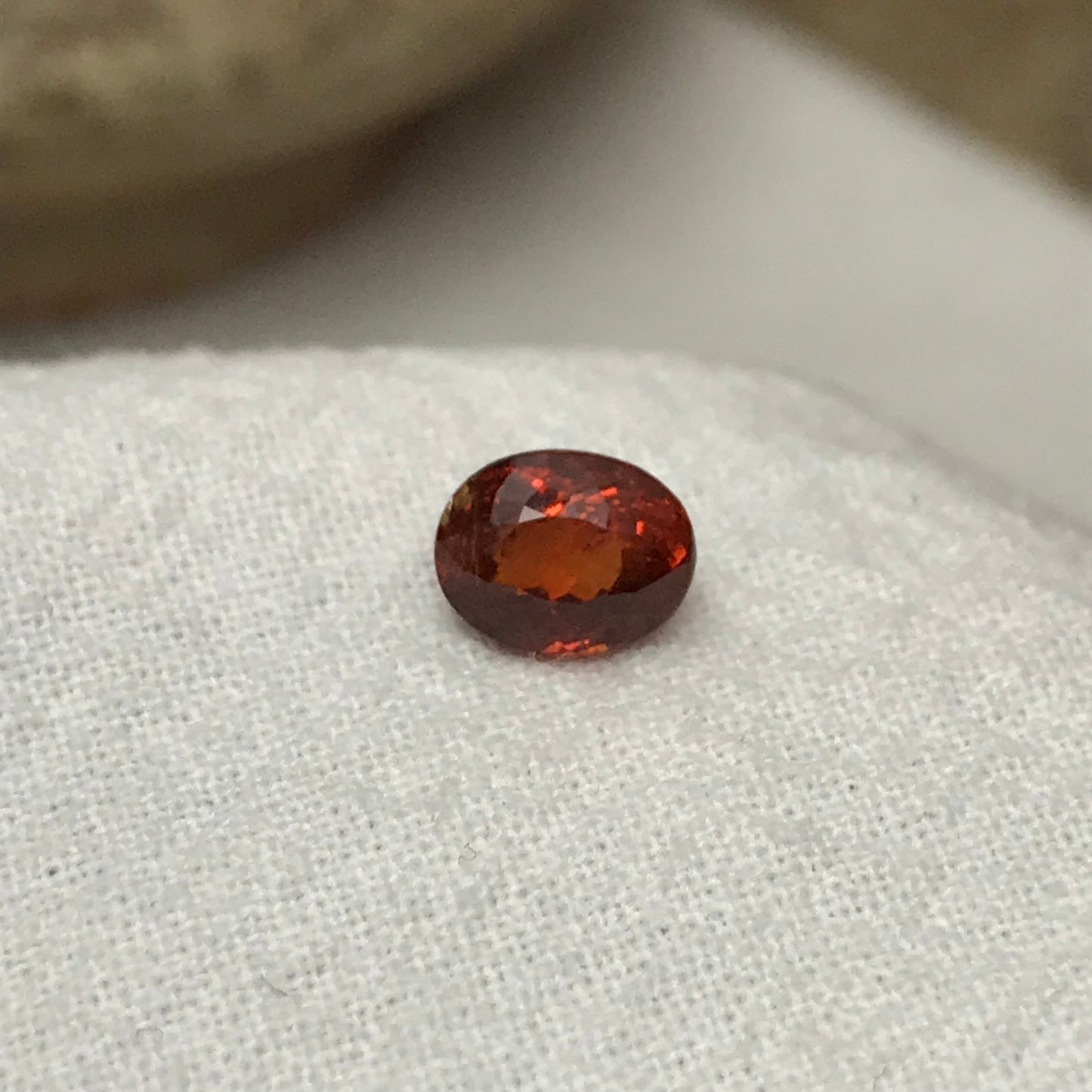 1.61 ct Natural Reddish Orange Spessartite Garnet 7x5.5mm Oval Faceted Gemstone Loose Gem Red Orange Garnet