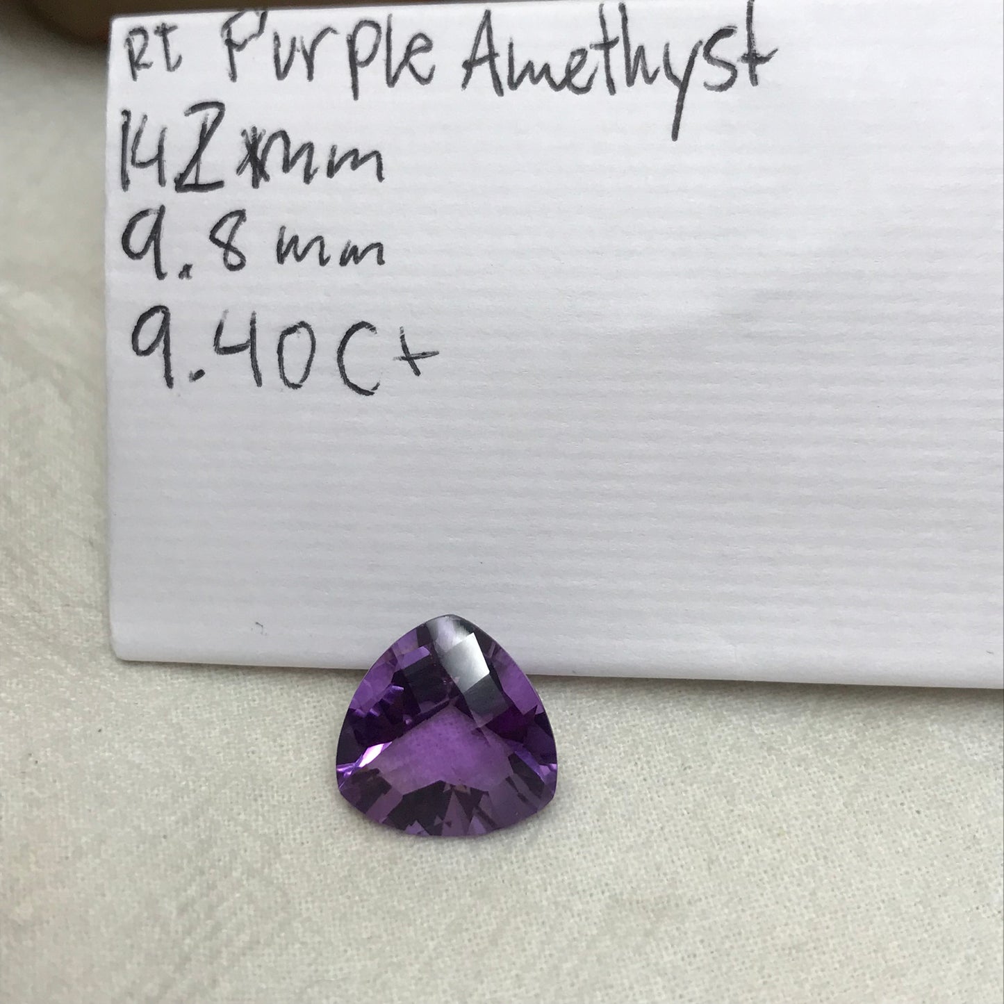 14mm Purple Amethyst, Checkerboard Trillion Cut 9.40 carat Loose Gem Wholesale Gemstone Faceted Unmounted February Birthstone, USA Seller