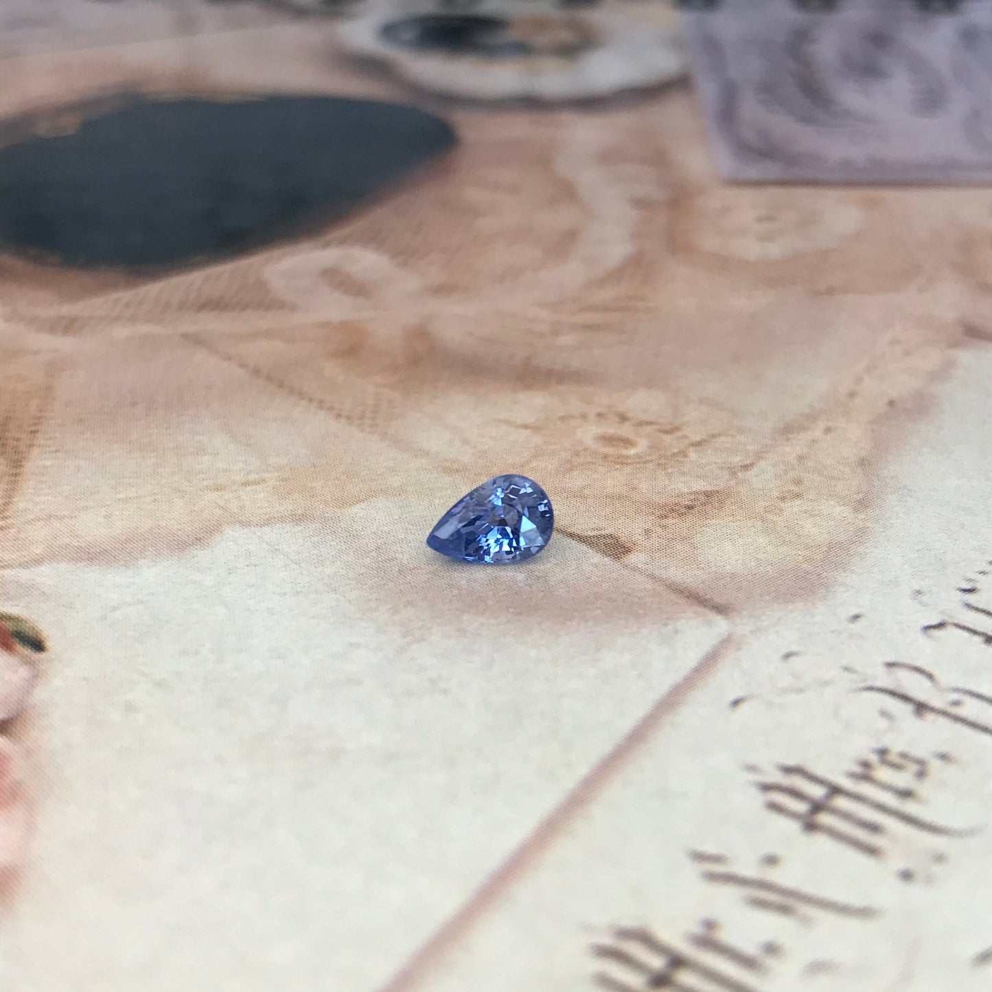 Natural Blue Sapphire GLASS FILLED 0.75 Carat 6x4mm Pear Corundum Unmounted Gem Faceted Loose Gemstone