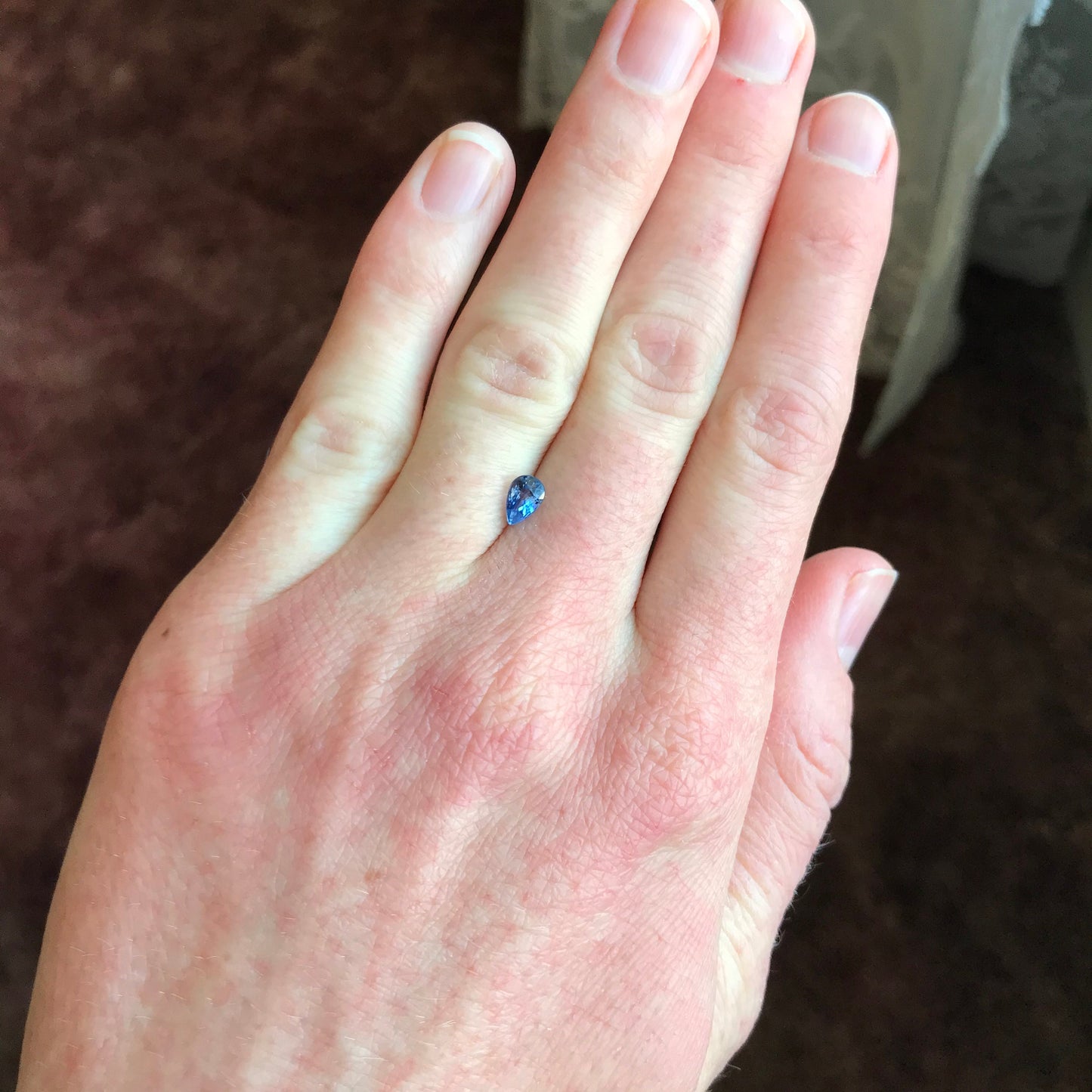 Natural Blue Sapphire GLASS FILLED 0.75 Carat 6x4mm Pear Corundum Unmounted Gem Faceted Loose Gemstone