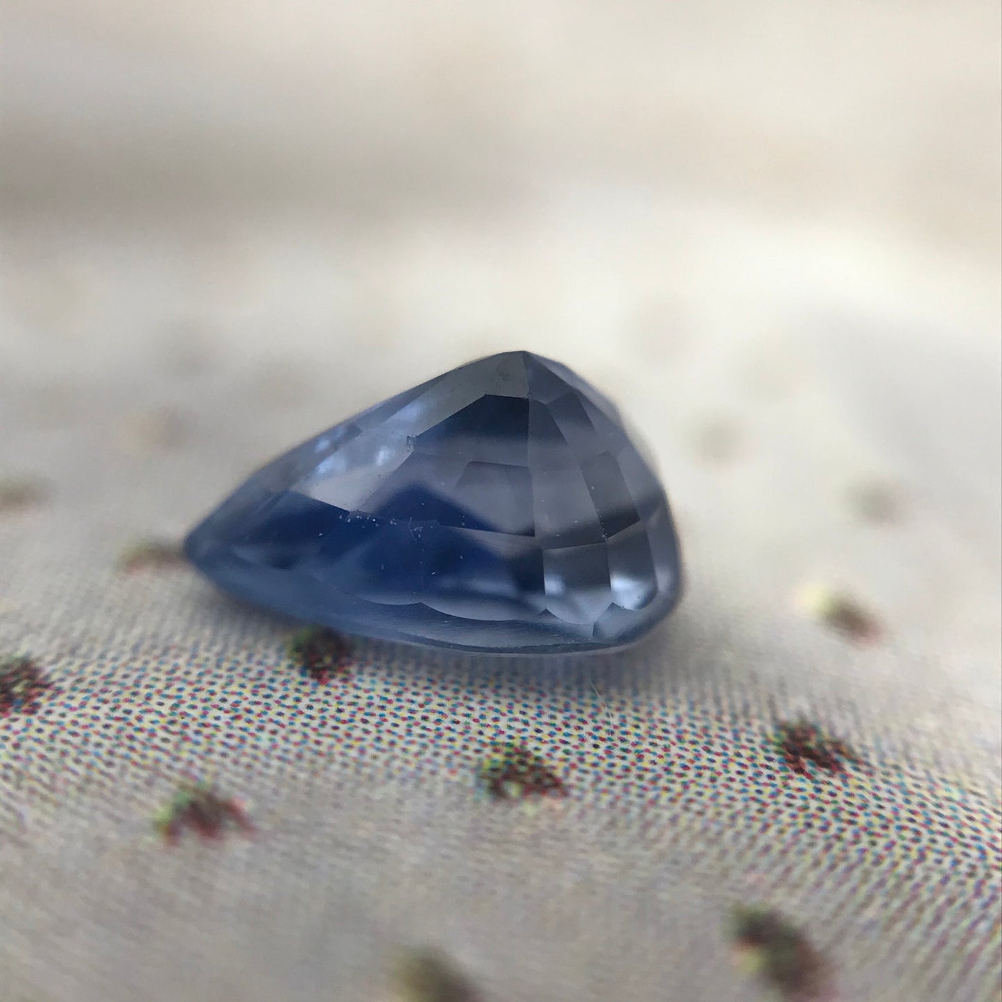 Natural Blue Sapphire GLASS FILLED 0.75 Carat 6x4mm Pear Corundum Unmounted Gem Faceted Loose Gemstone