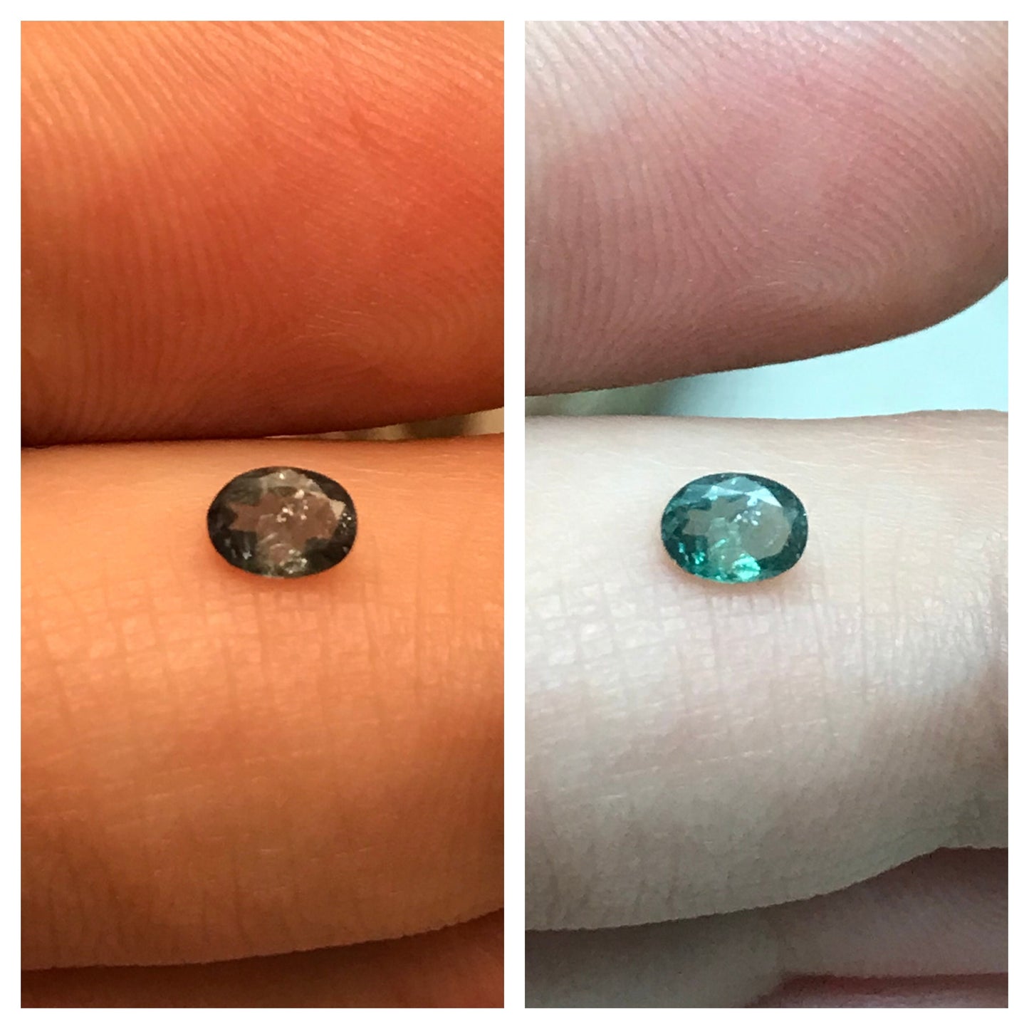 0.25 ct Natural Alexandrite Chrysoberyl 4.3x3.2mm Green Violet Loose Real Gemstone Faceted Gem Rare Carat Color Change Oval