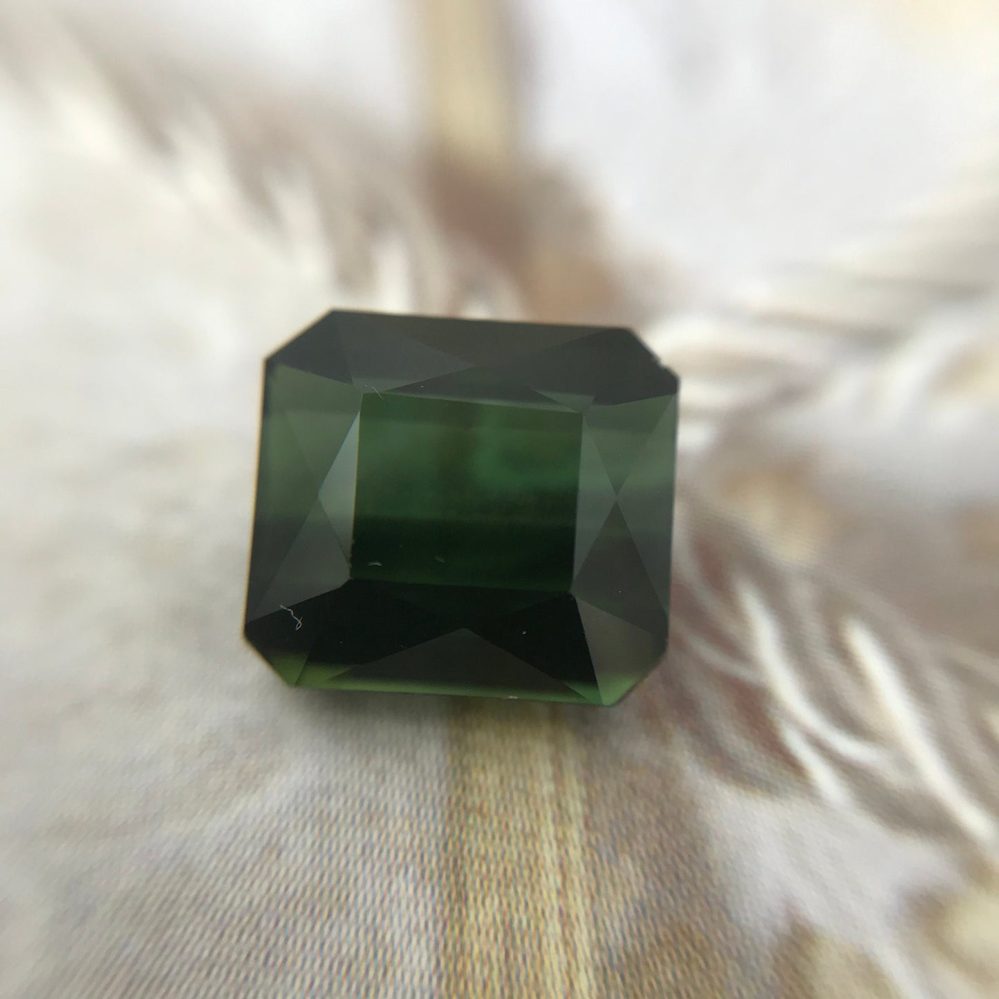 Natural Green Tourmaline 3.92 carat, 9x8mm Octagon Cut Faceted Loose Unmounted Gem Gemstone Earth Mined Genuine
