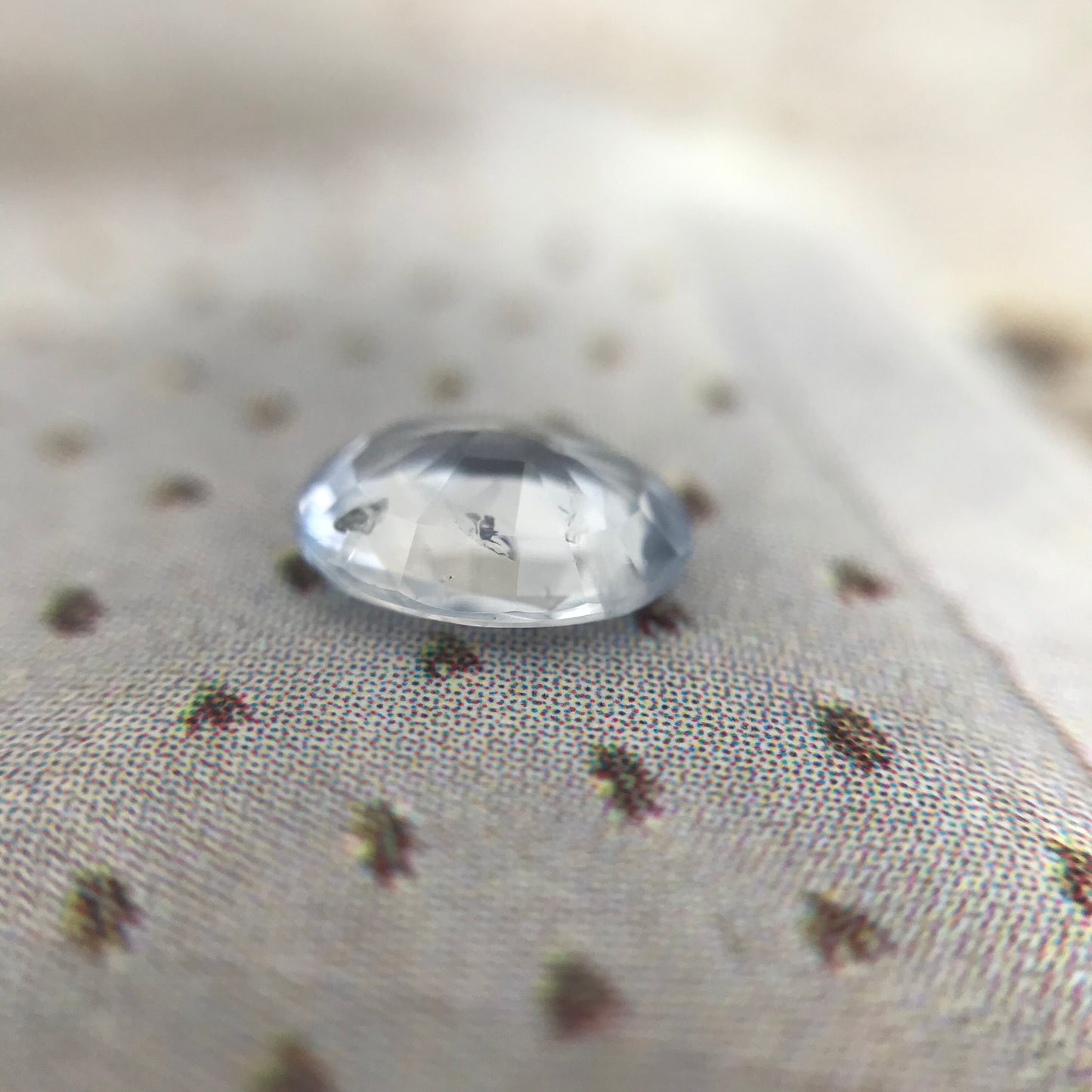 Natural Sapphire 0.72 carat 6.4x5mm Oval Cut, Faceted Loose Gemstone Very Light Purplish Blue Unmounted Gem Faint Color Sapphire