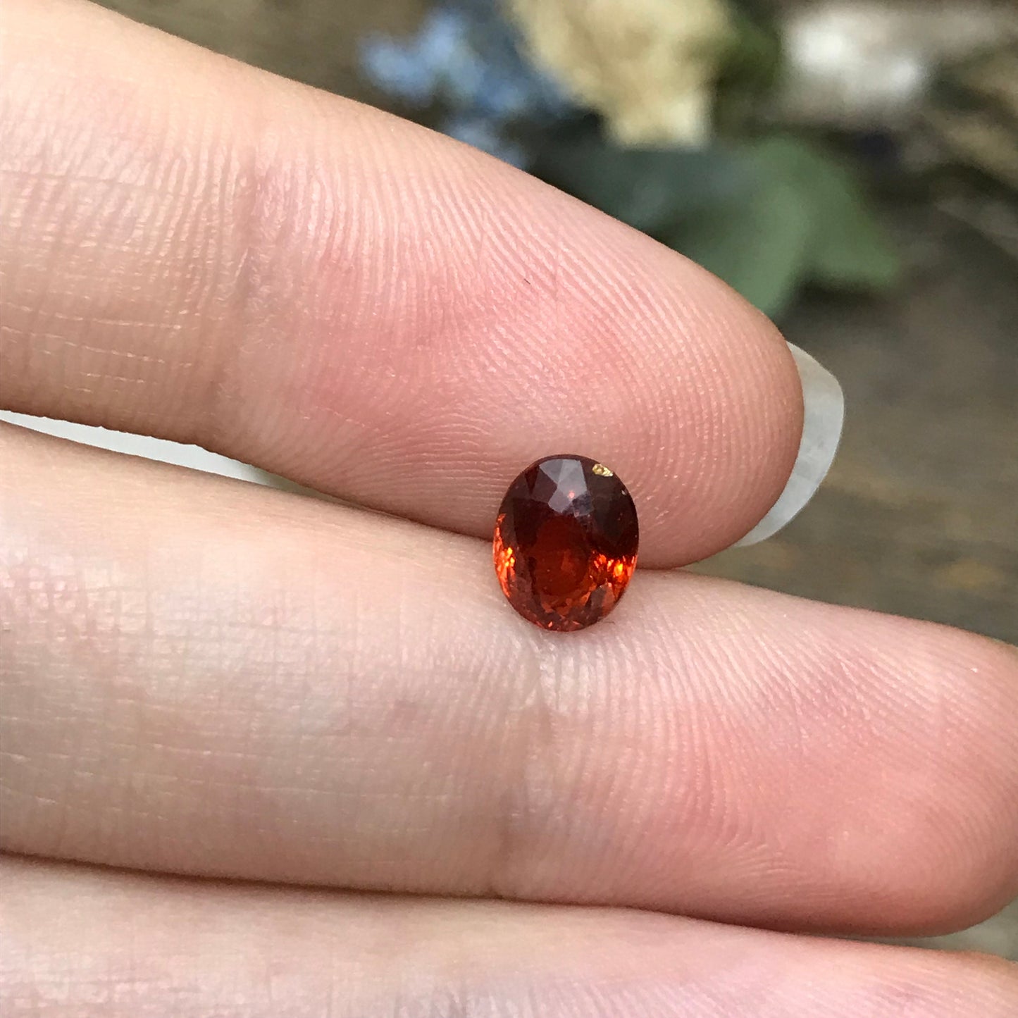 1.61 ct Natural Reddish Orange Spessartite Garnet 7x5.5mm Oval Faceted Gemstone Loose Gem Red Orange Garnet