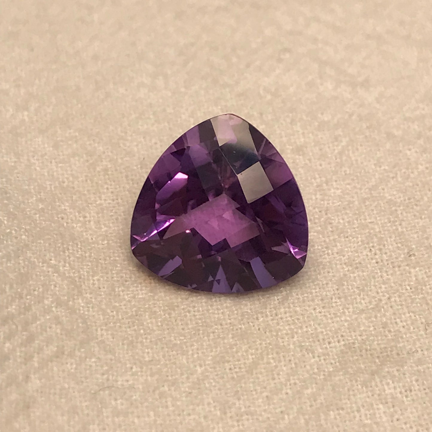 14mm Purple Amethyst, Checkerboard Trillion Cut 9.40 carat Loose Gem Wholesale Gemstone Faceted Unmounted February Birthstone, USA Seller