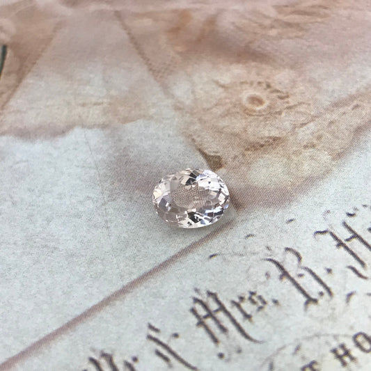 Light Peachy Pink Morganite 1.38 Carat 8x6 mm Oval Cut Morganite, Faceted Loose Beryl Unmounted Gemstone for Jewelry