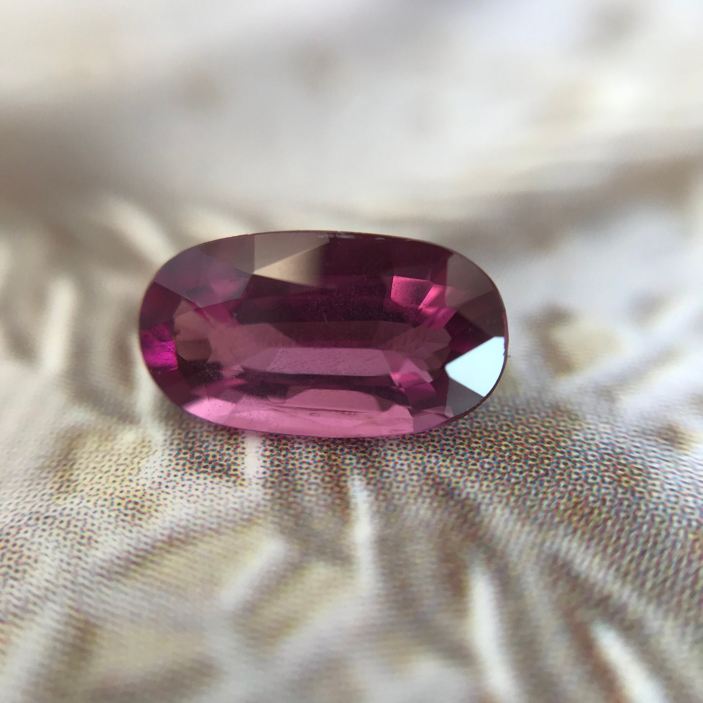 Natural Rhodolite Garnet, 1.23 carat, 8.6 x 4.7 mm Pinkish Purple Garnet, Faceted Long Oval Cut Raspberry Garnet Gem, Pink Garnet