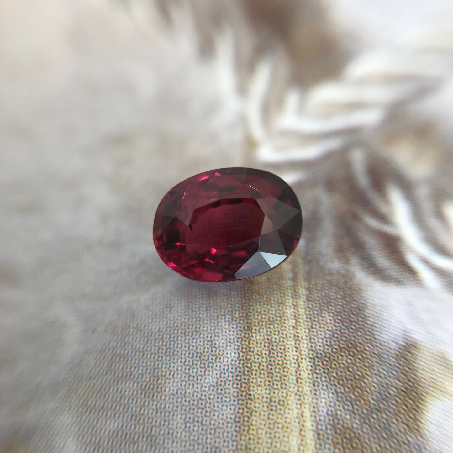 Natural Rhodolite Garnet, 1.21 carat, 6.7 x 5 mm Purplish Pink Garnet, Faceted Oval Cut Raspberry Garnet Gem, Pink Garnet