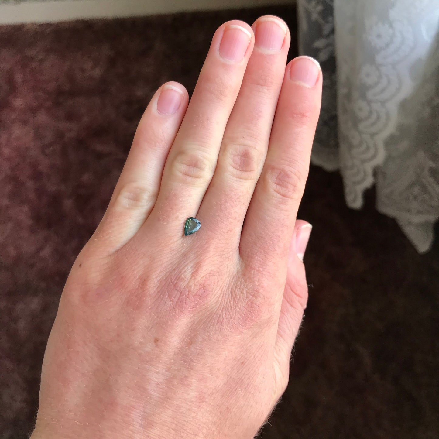 Natural Blue Green Sapphire 6.7x5mm Pear Cut 0.72 carat Corundum Faceted Loose Unmounted Gemstone Earth Mined Genuine Stone