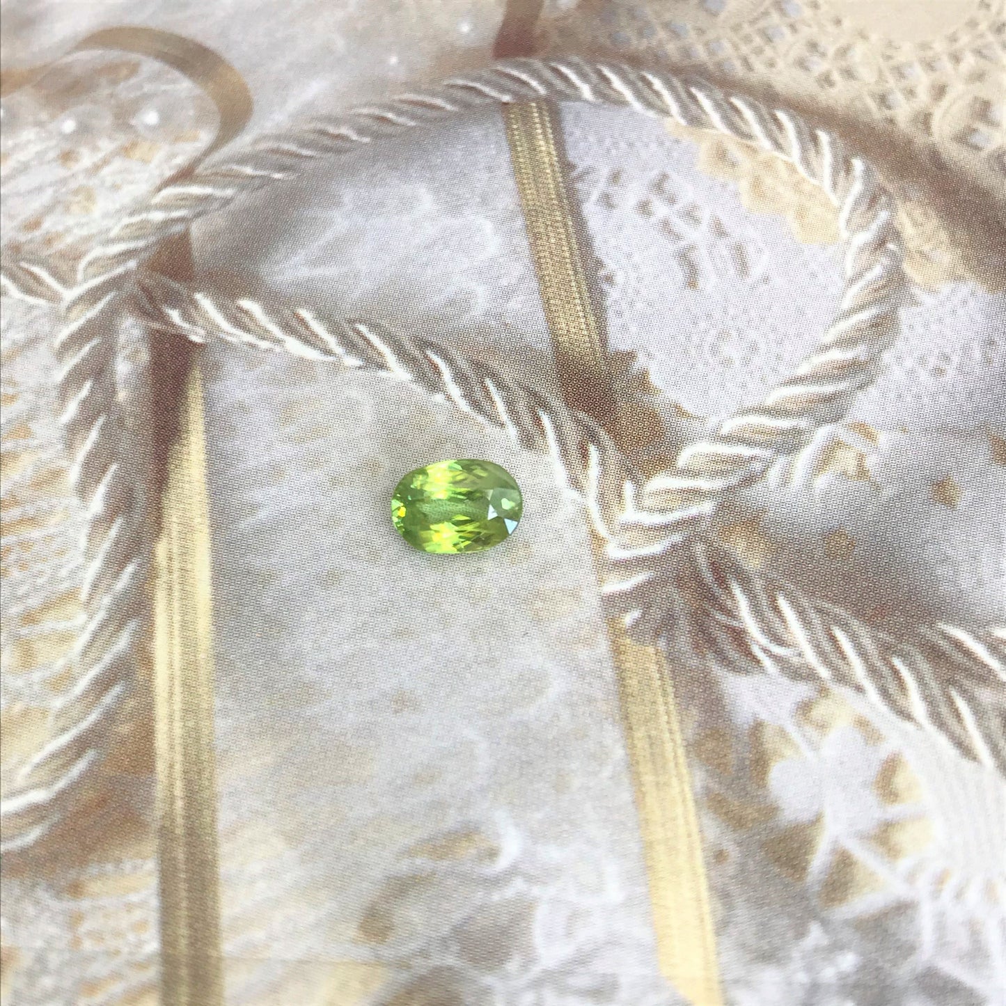 1.10 ct Yellowish Green Sphene 7x5mm Oval Cut, Natural Madagascar Sphene, Faceted Loose Titanite